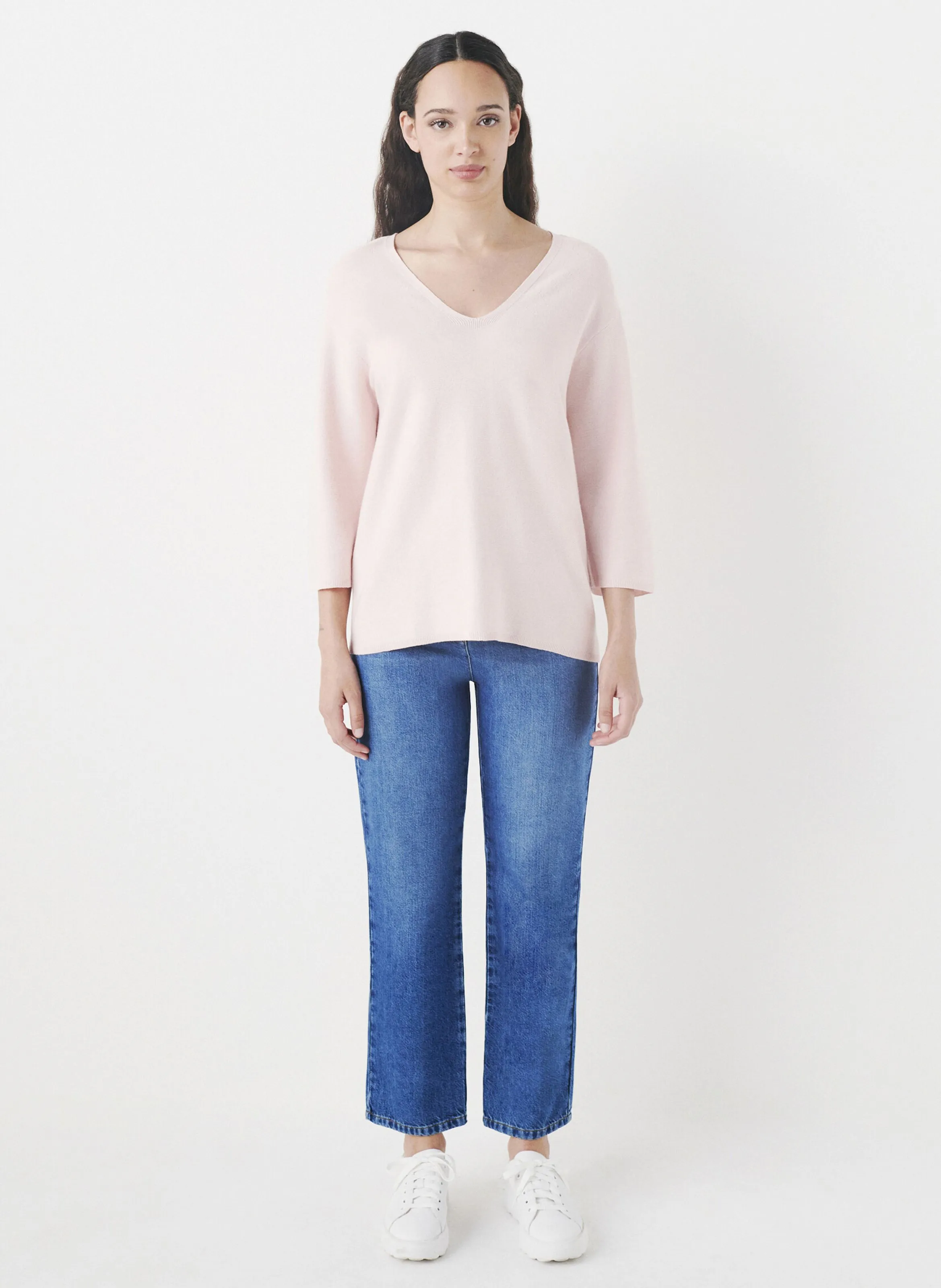  CAROLL   MBOBBY - Maglione ampio scollo a V in cotone | Rosa