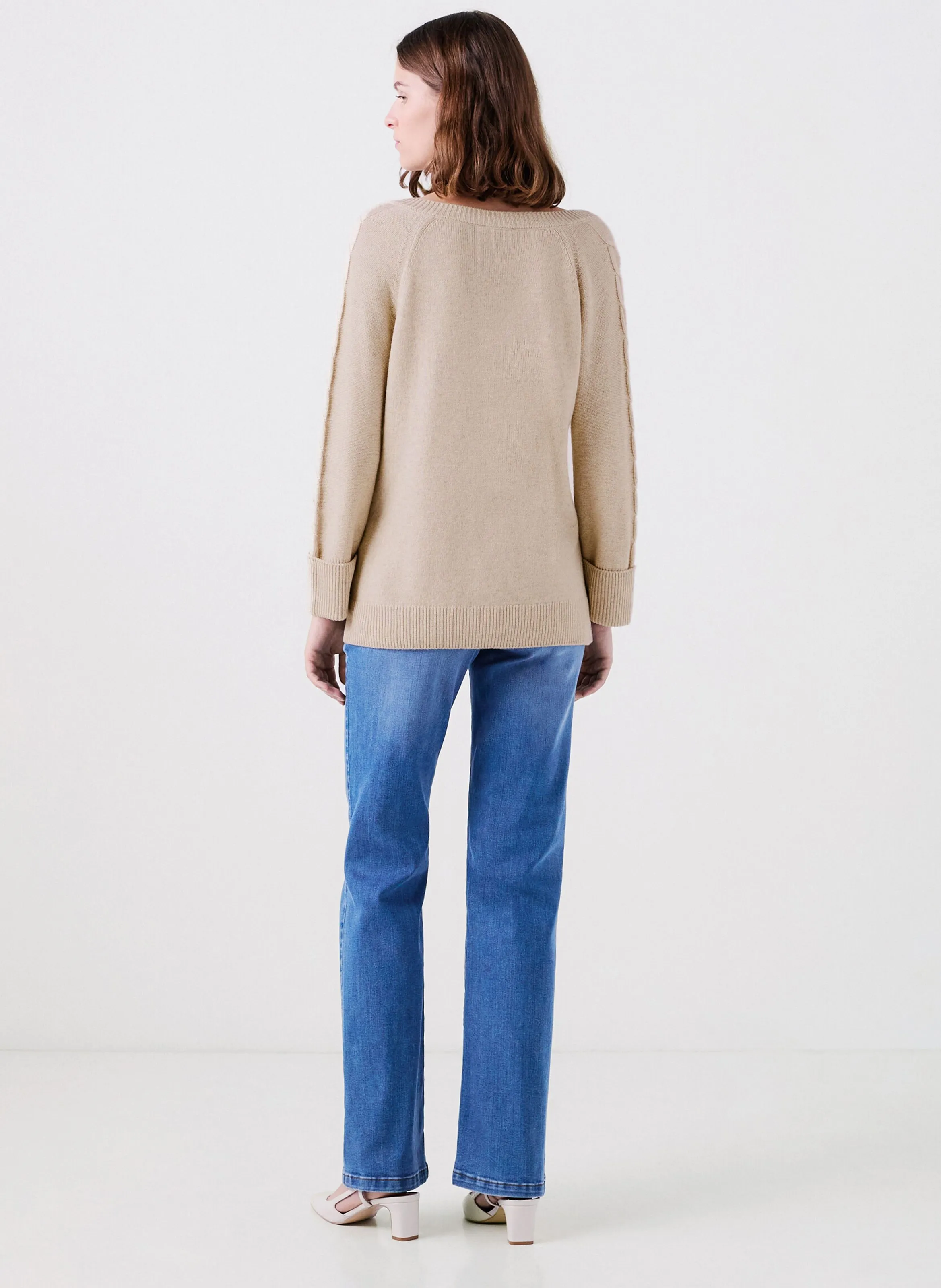  CAROLL   MJADE - Maglione collo a V in lana | Beige