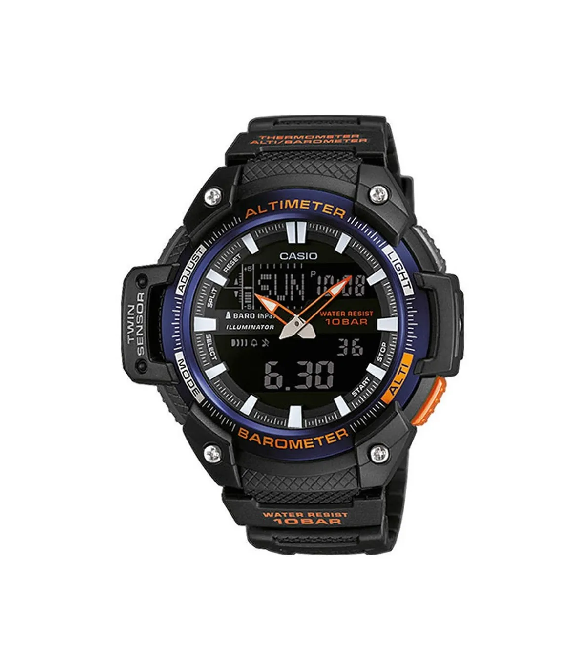 Casio Uomo Gomma Blu Nero SGW-450H-2