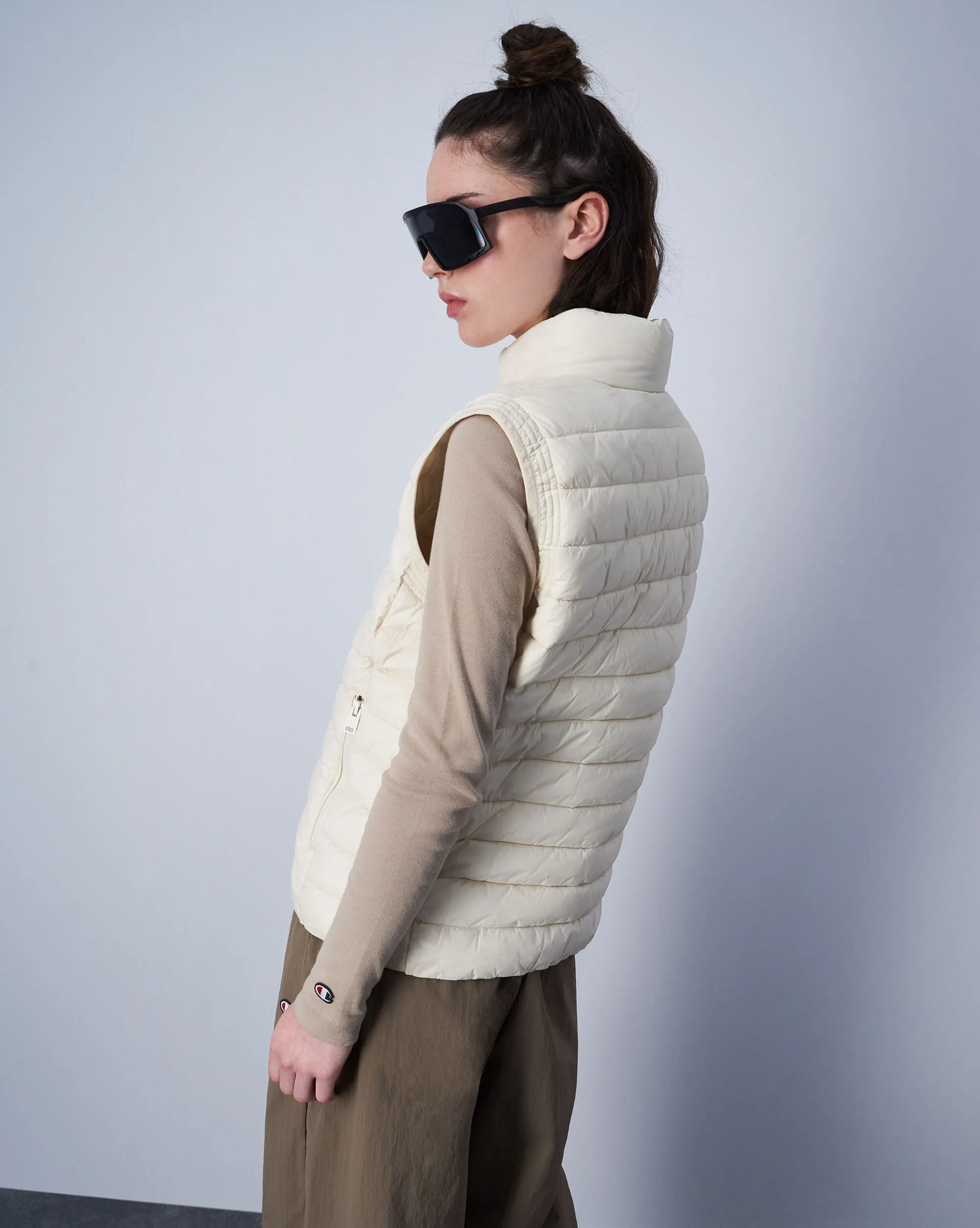 Champion Gilet Imbottito Leggero Grigio Donna