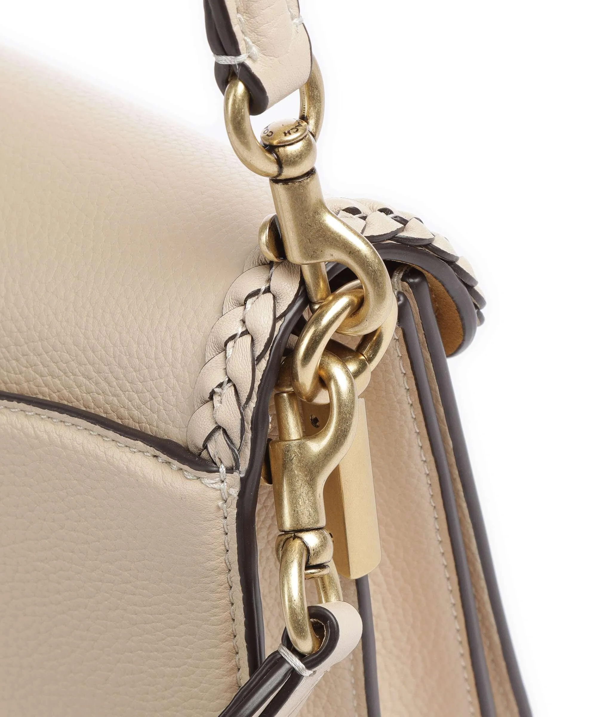  Coach Tabby 26 Borsa a spalla pelle granulata avorio  