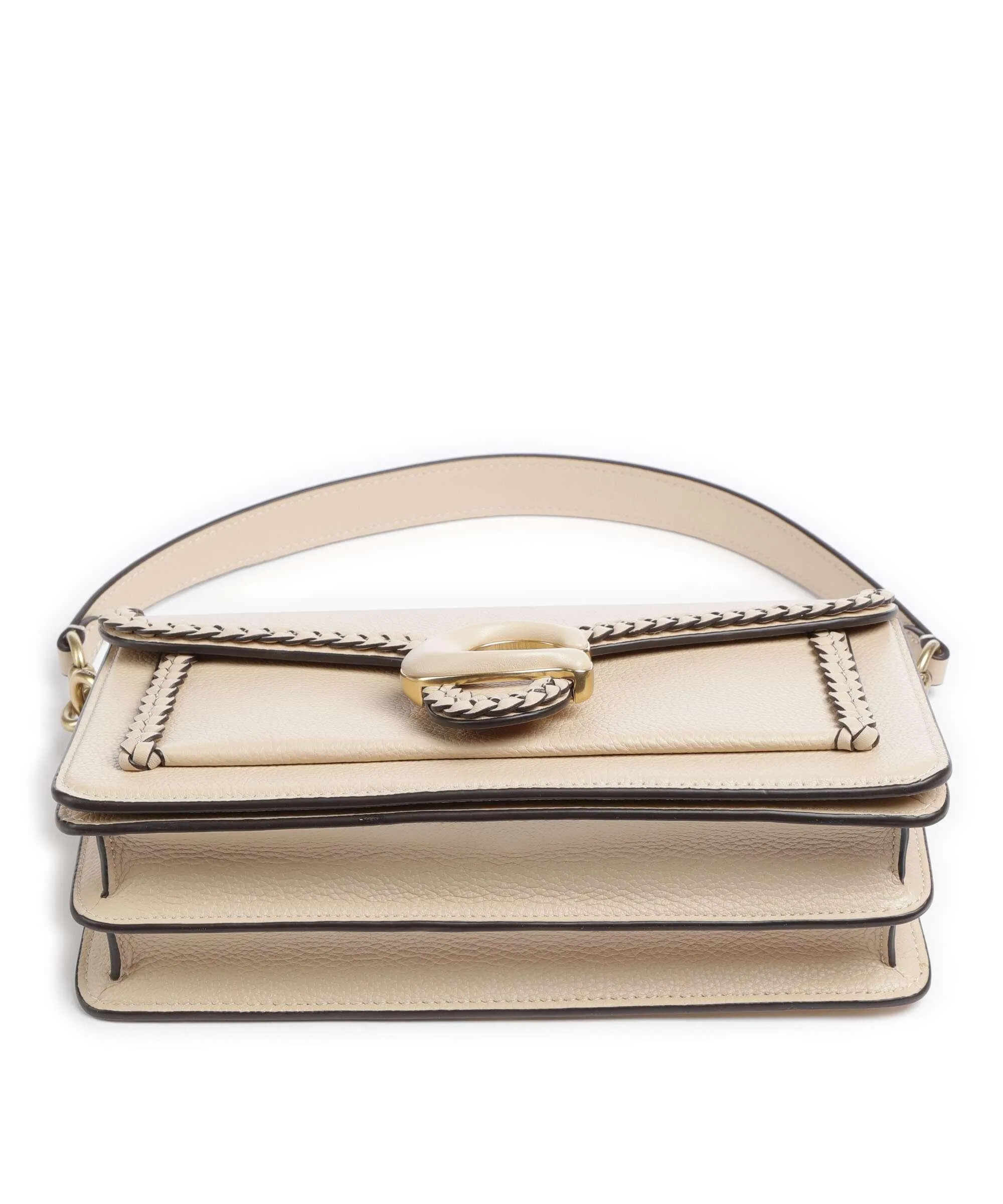  Coach Tabby 26 Borsa a spalla pelle granulata avorio  