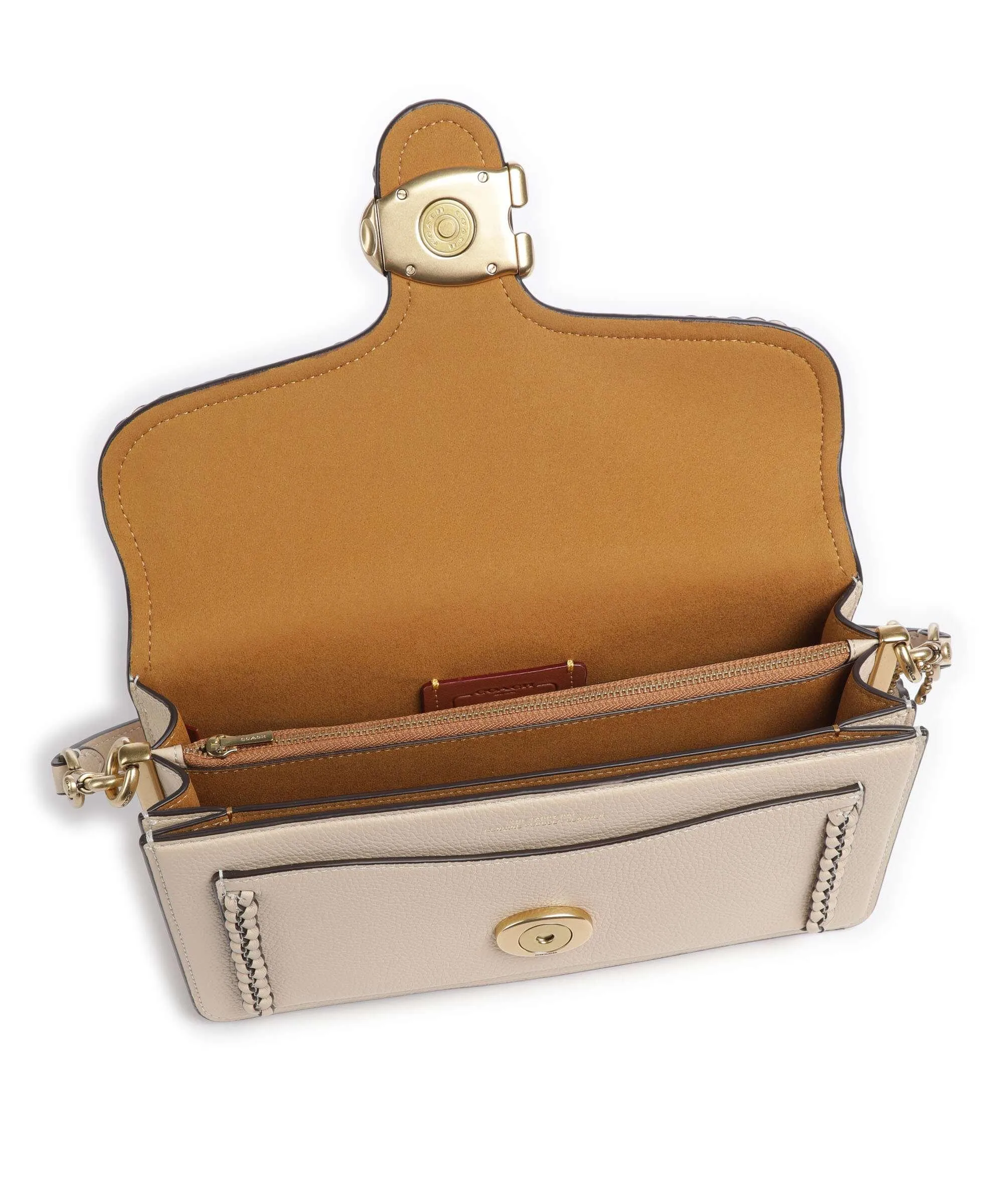  Coach Tabby 26 Borsa a spalla pelle granulata avorio  