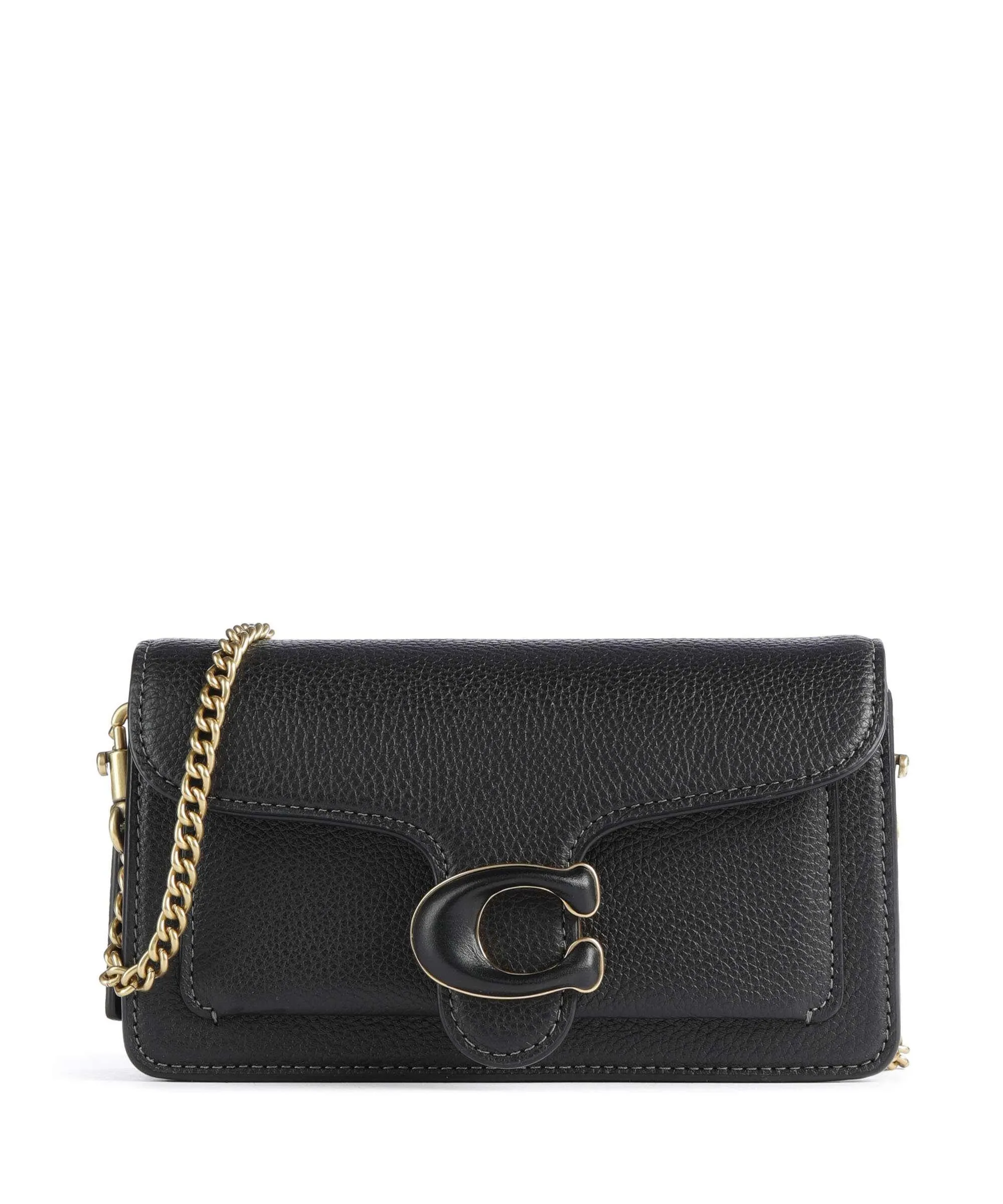  Coach Tabby Chain Borsa a tracolla pelle di vacchetta grana nero  