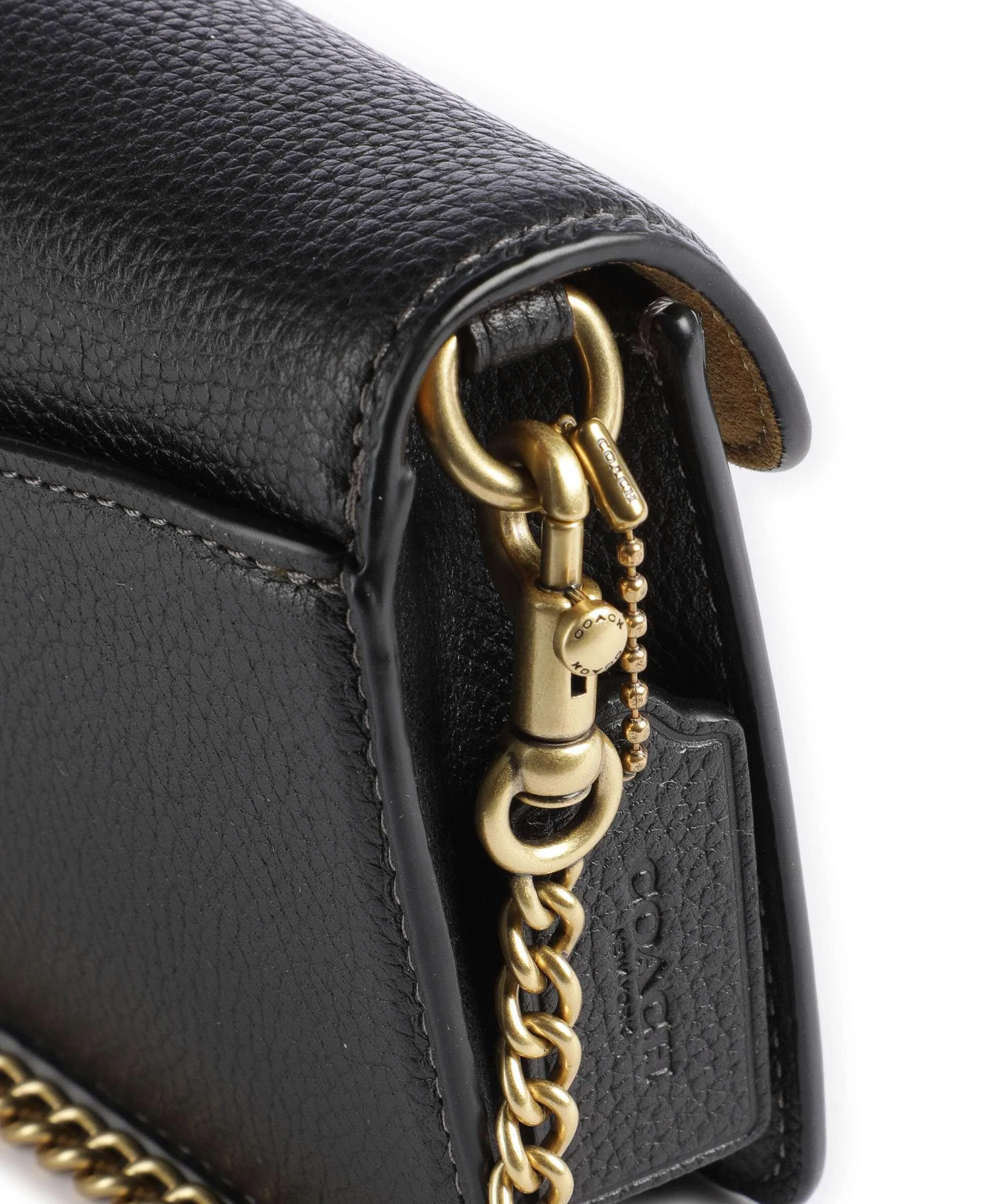  Coach Tabby Chain Borsa a tracolla pelle di vacchetta grana nero  