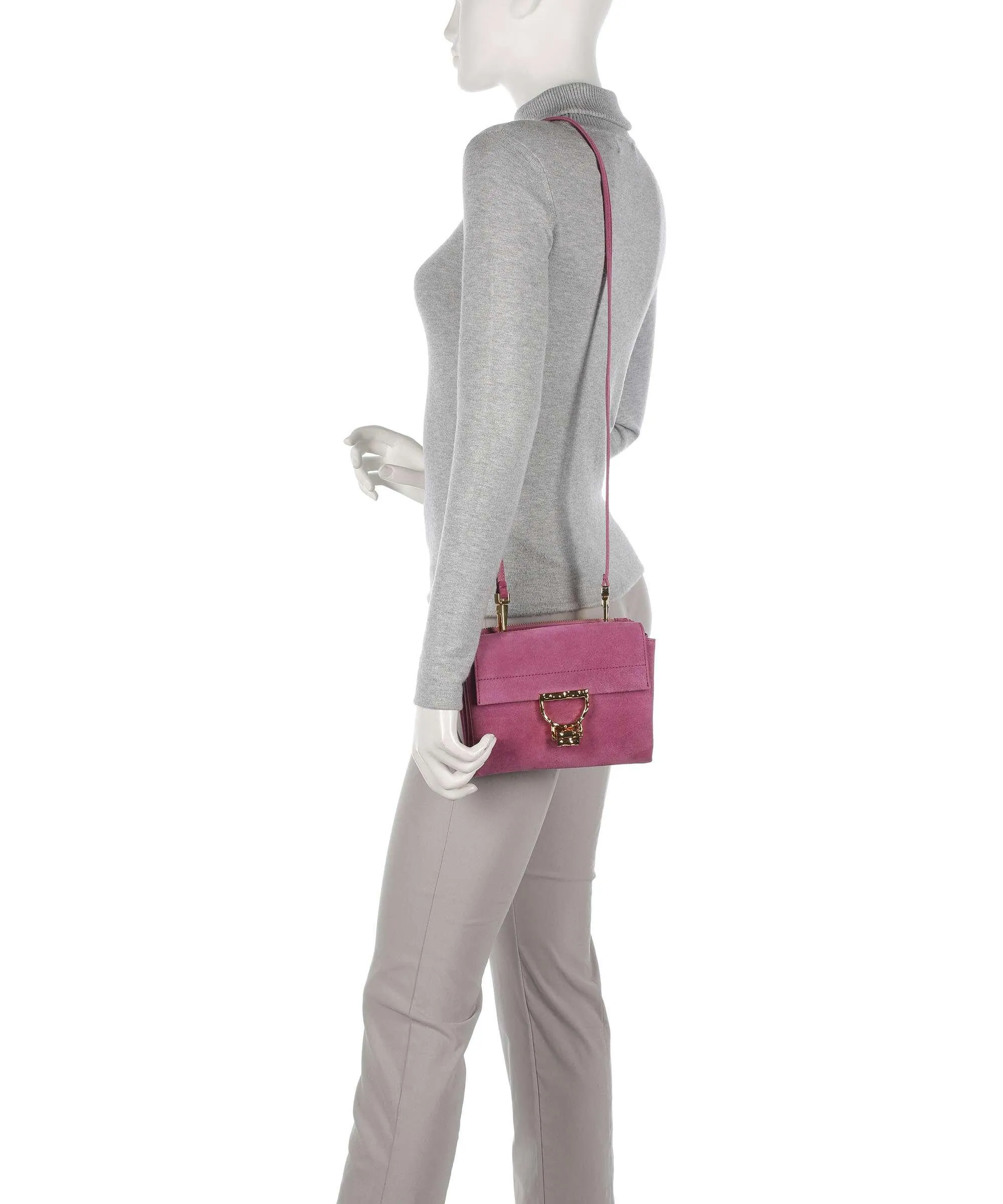  Coccinelle Arlettis Suede Borsa a tracolla pelle bovina ruvida pink  