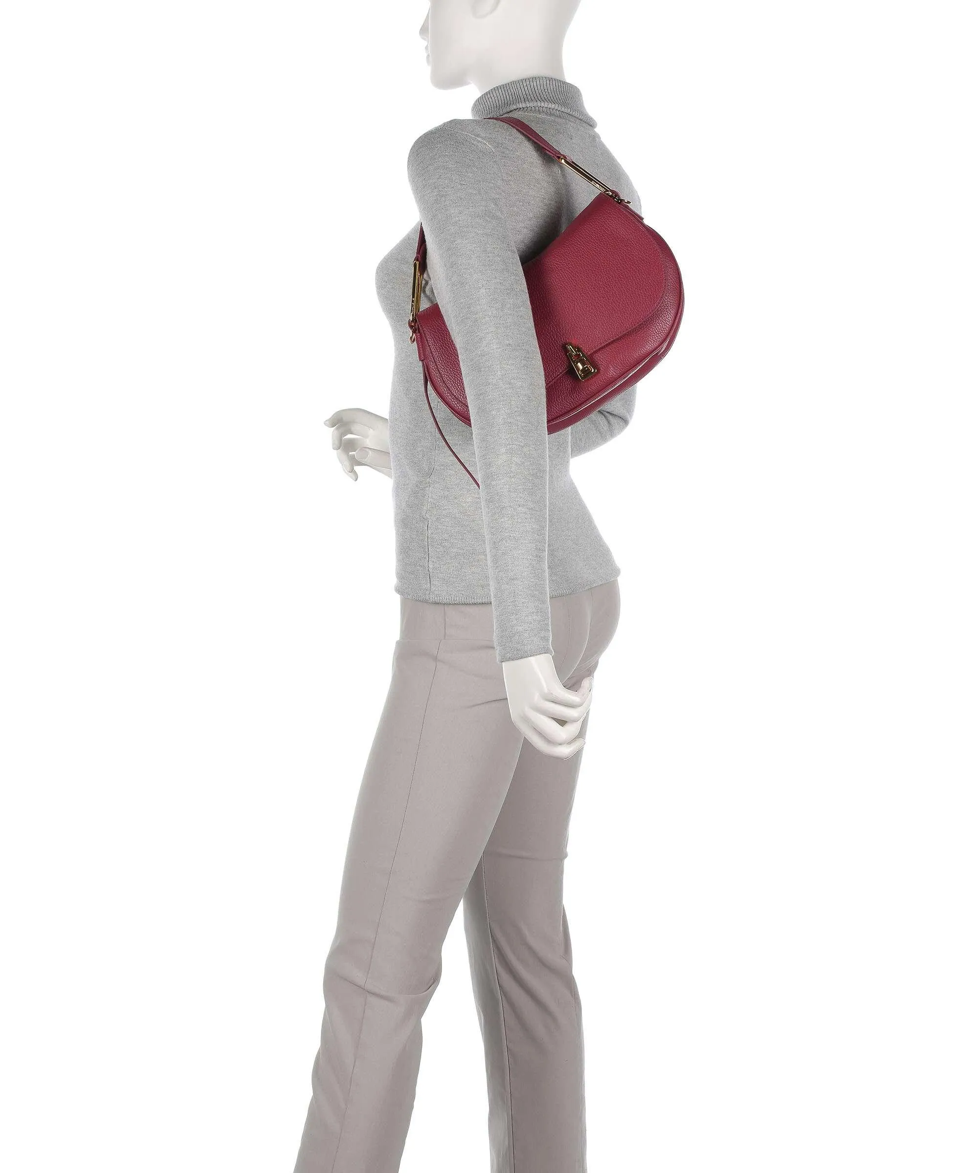  Coccinelle Magie Soft Borsa a spalla pelle di vacchetta grana rosso scuro  