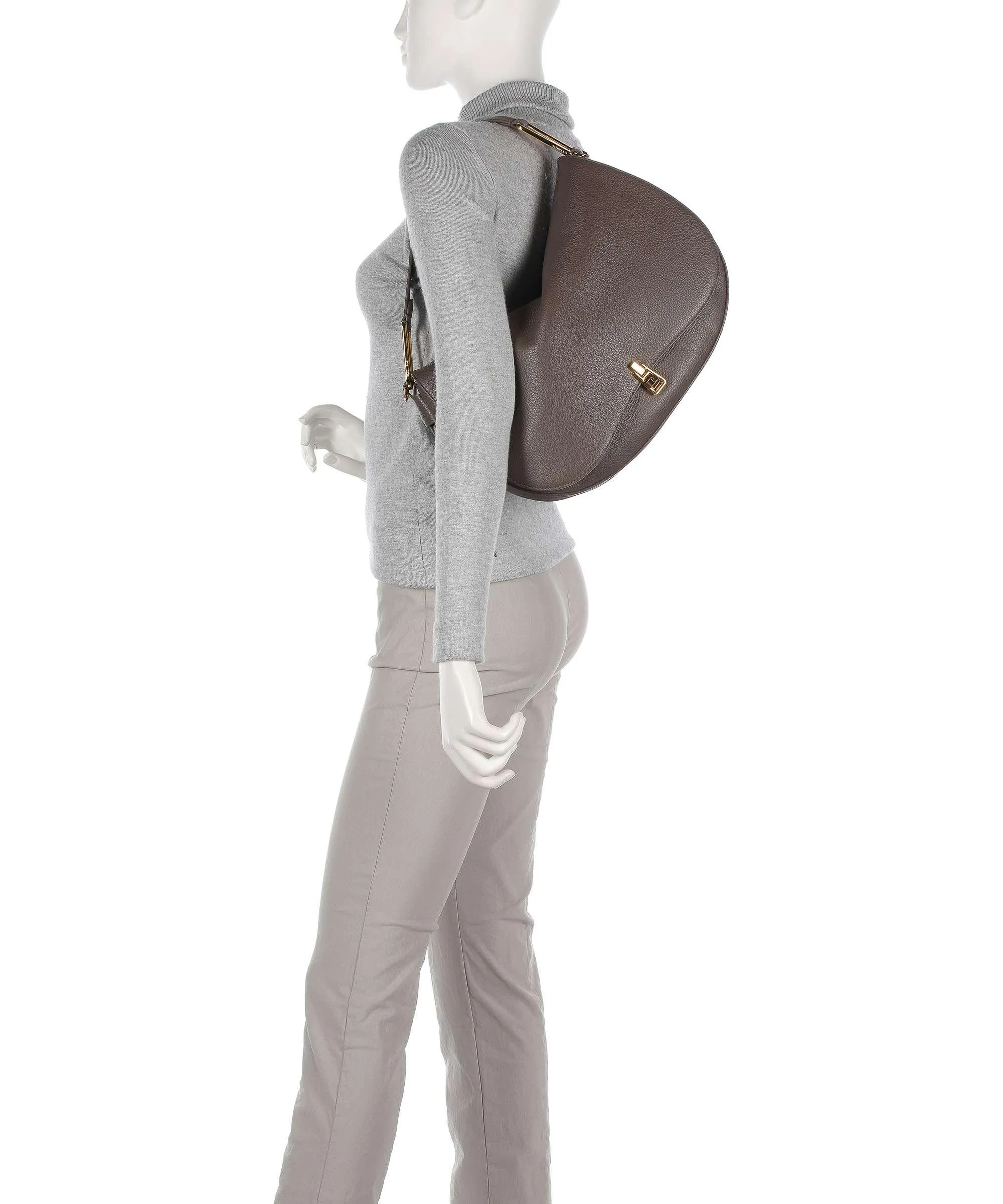  Coccinelle Magie Soft Borsa hobo pelle di vacchetta grana marrone  