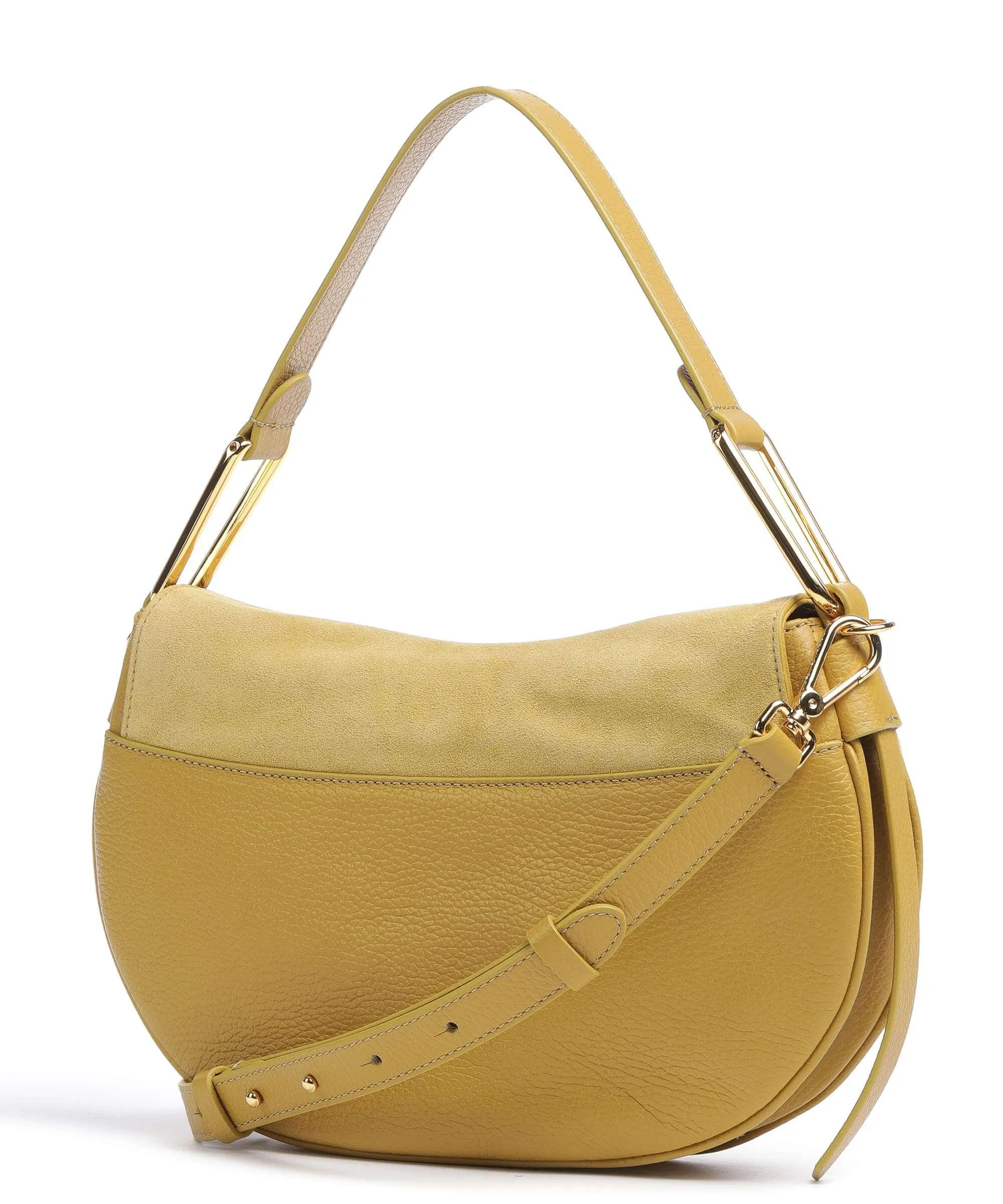  Coccinelle Magie Suede Borsa a spalla pelle bovina ruvida, pelle di vacchetta grana giallo  