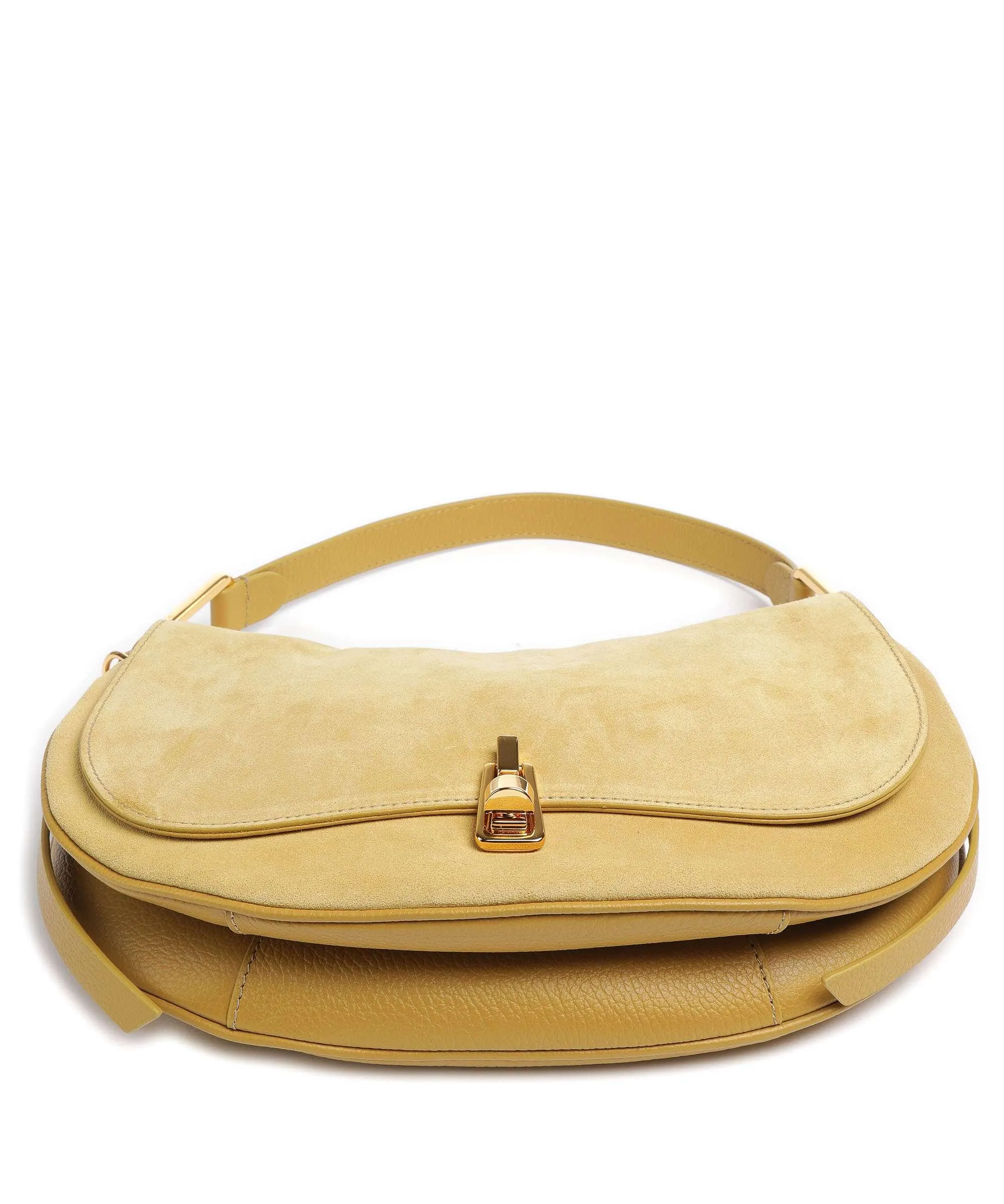  Coccinelle Magie Suede Borsa a spalla pelle bovina ruvida, pelle di vacchetta grana giallo  