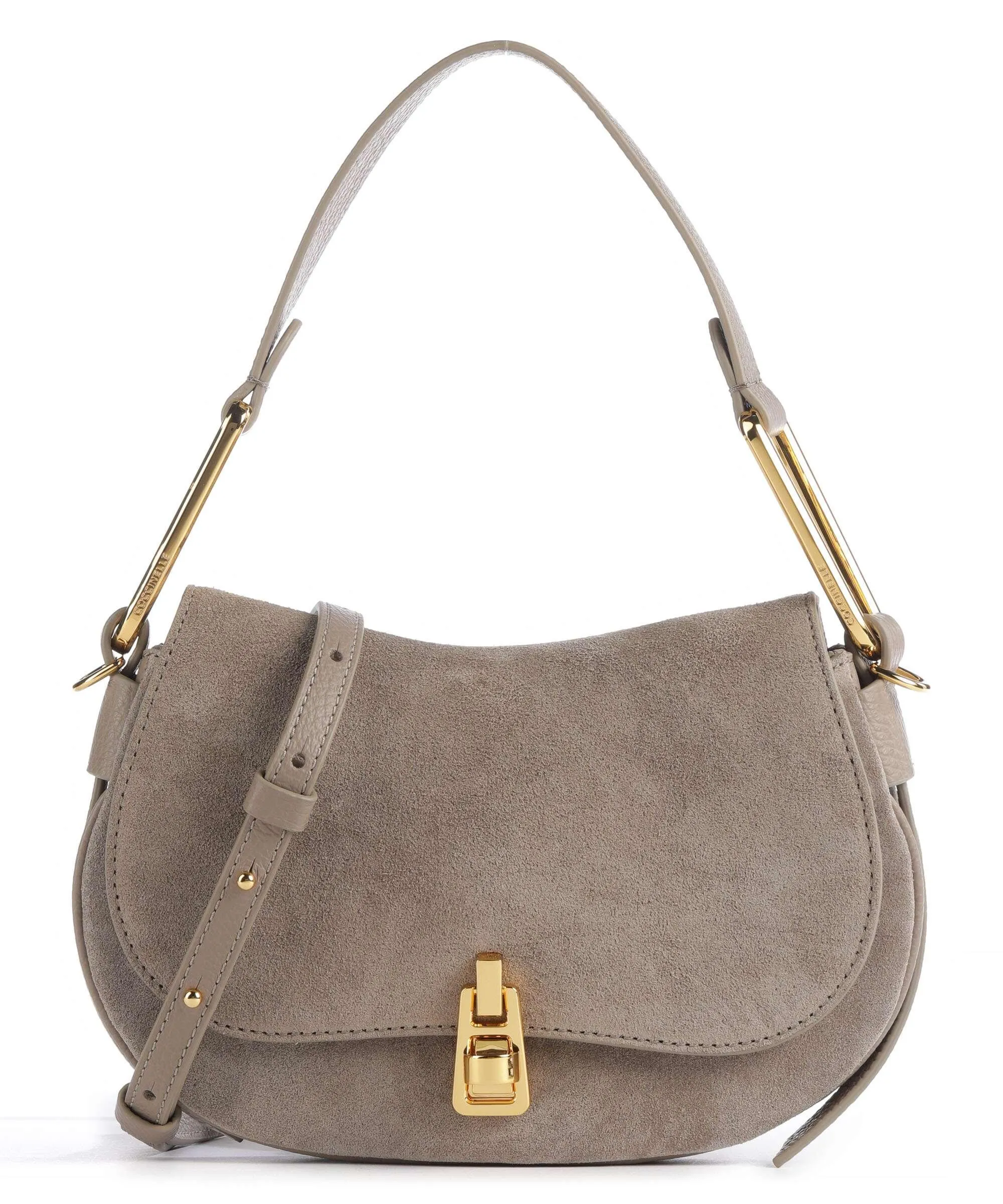  Coccinelle Magie Suede Borsa a spalla pelle bovina ruvida, pelle di vacchetta grana taupe  