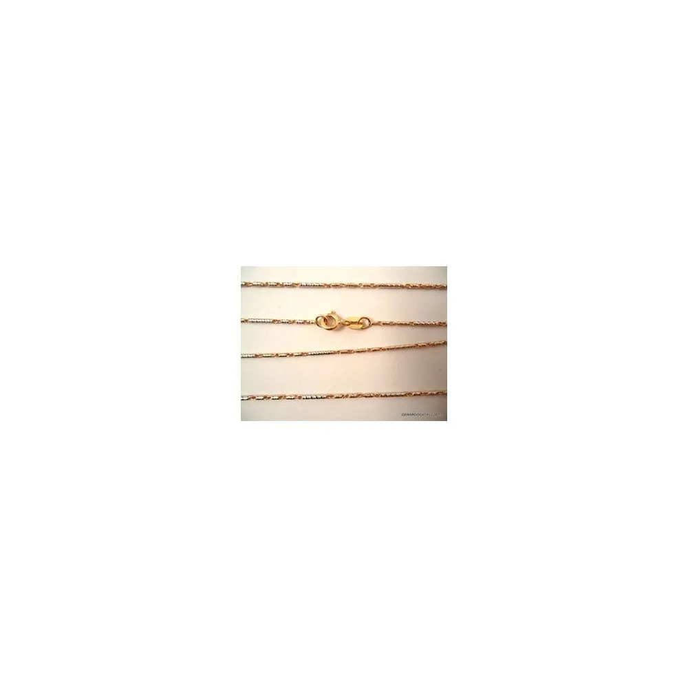 COLLANA LAVORAZIONE TUBOLARE IN ORO BIANCO E ROSA 18KT