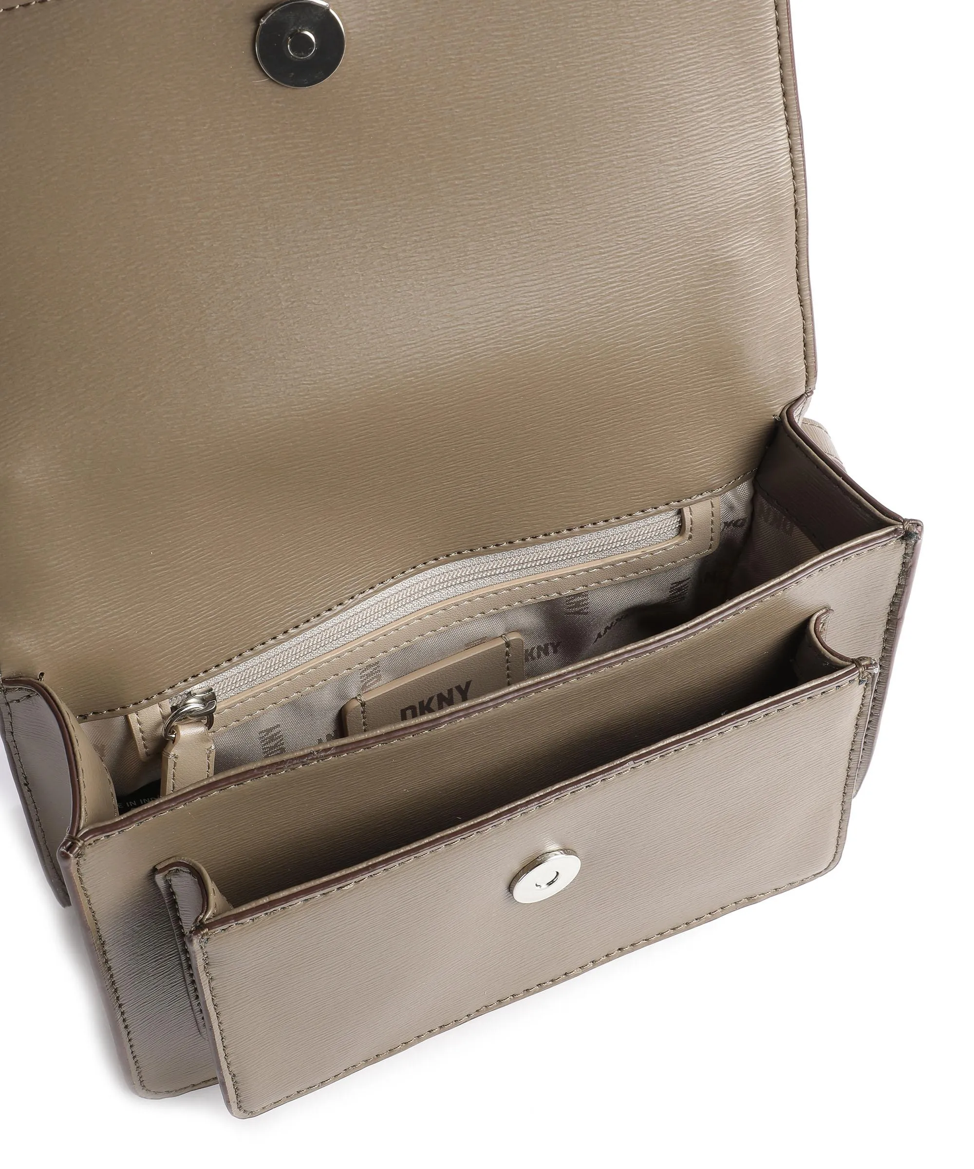  DKNY Bryant Borsa a spalla pelle di vacchetta finemente grana taupe  