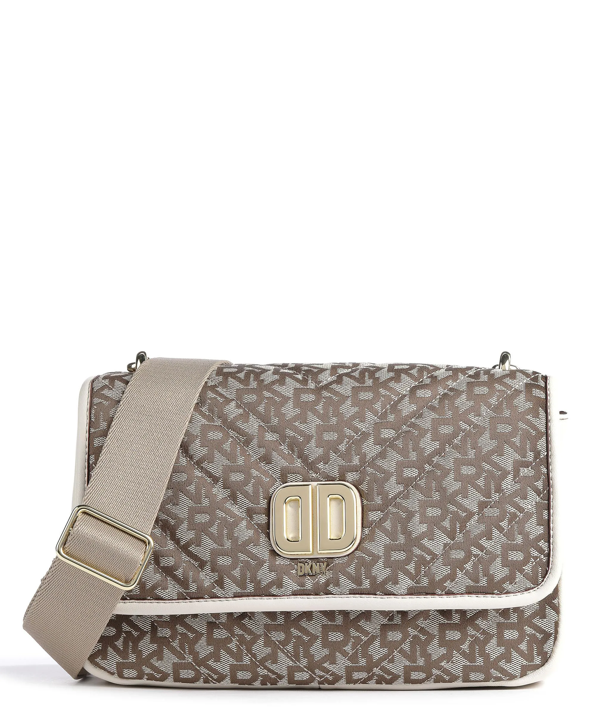  DKNY Delphine Borsa a tracolla poliestere, cuoio di agnello beige/marrone  