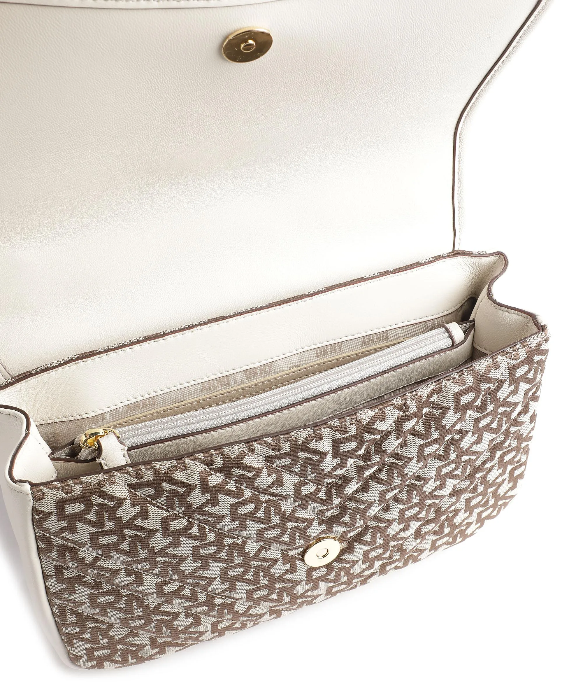  DKNY Delphine Borsa a tracolla poliestere, cuoio di agnello beige/marrone  