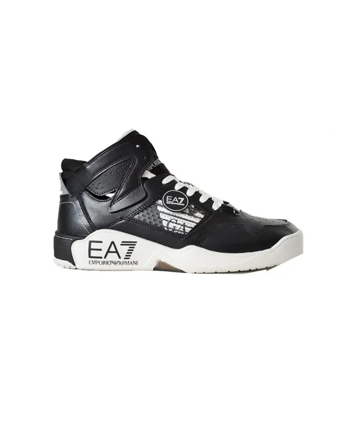 EA7 Armani Sneakers Uomo X8Z033 XK267 P-EE Stivaletti Basket Neri K485 BLACK/ WHITE