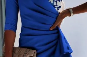 Elegante mini abito con stampa  Aquilea, blu royal