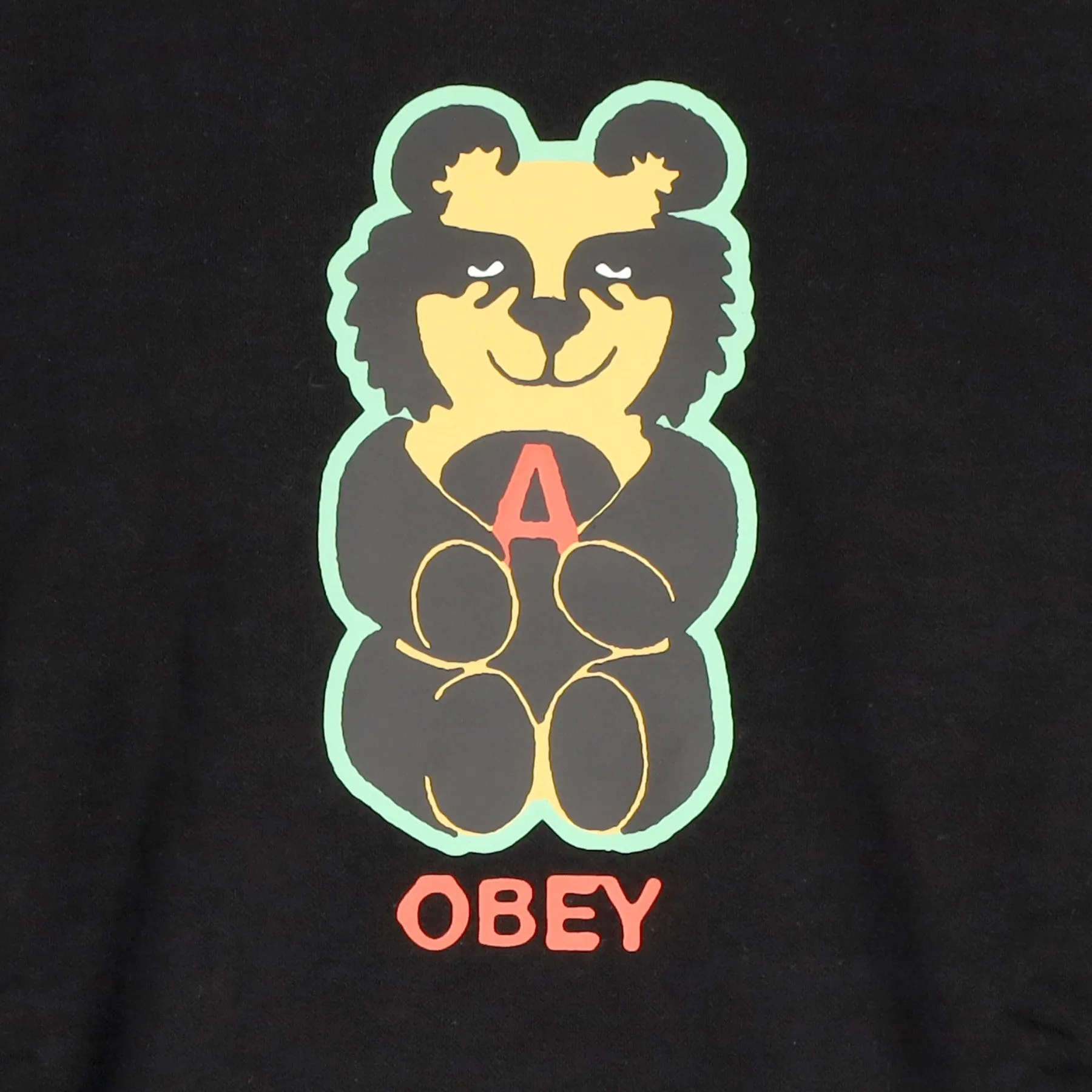Felpa Girocollo Uomo Bear Icon Premium Crew Fleece Black