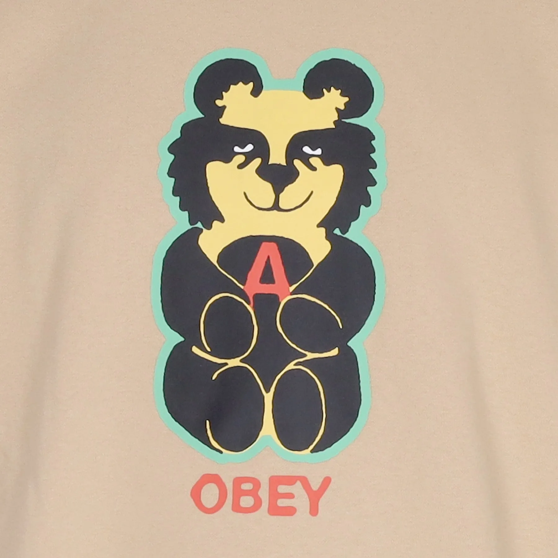 Felpa Girocollo Uomo Bear Icon Premium Crew Fleece Oat Milk