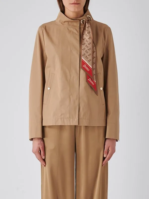 Giacca donna Herno in gabardine di cotone Sabbia