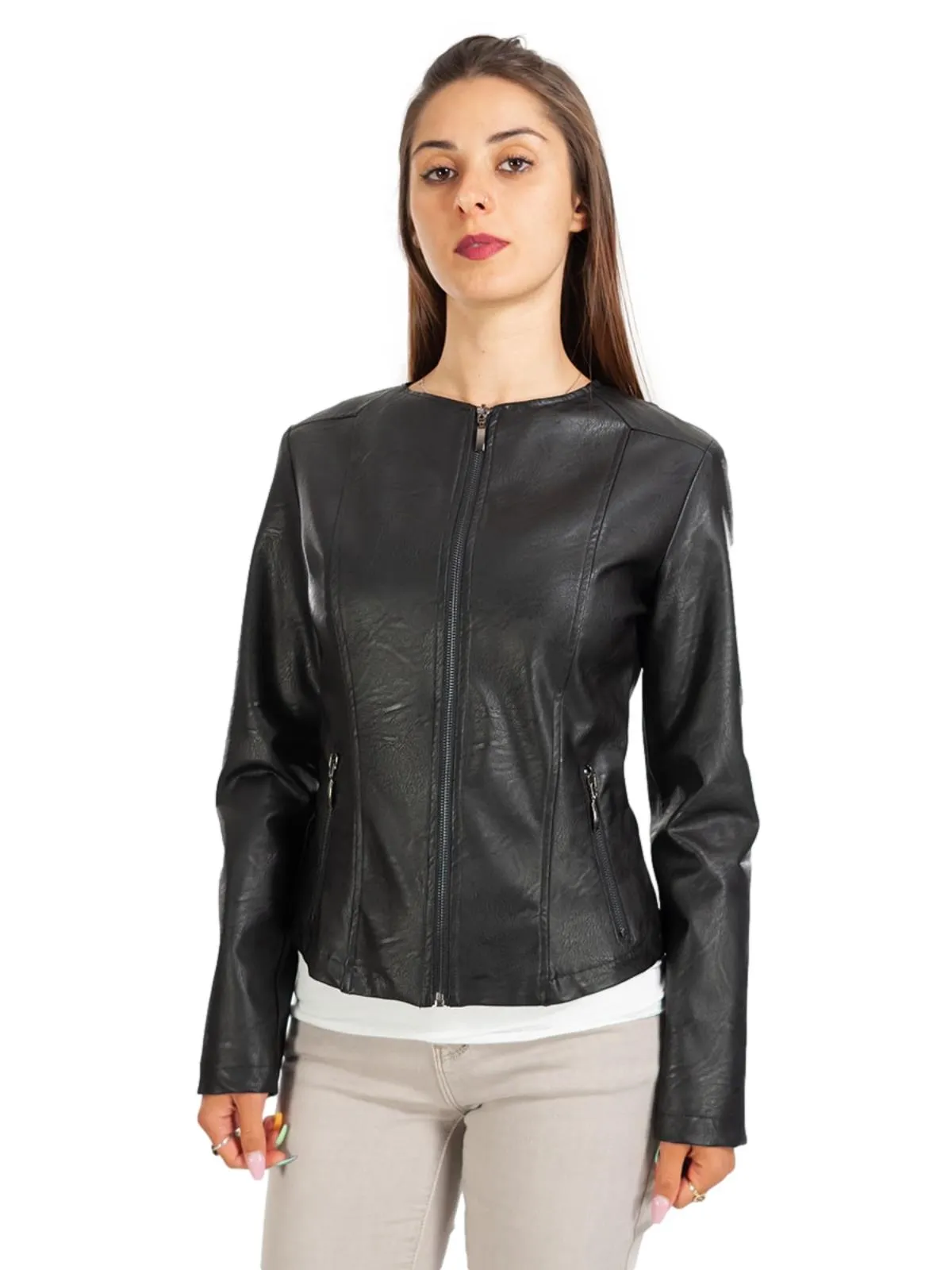 giacca ecopelle donna