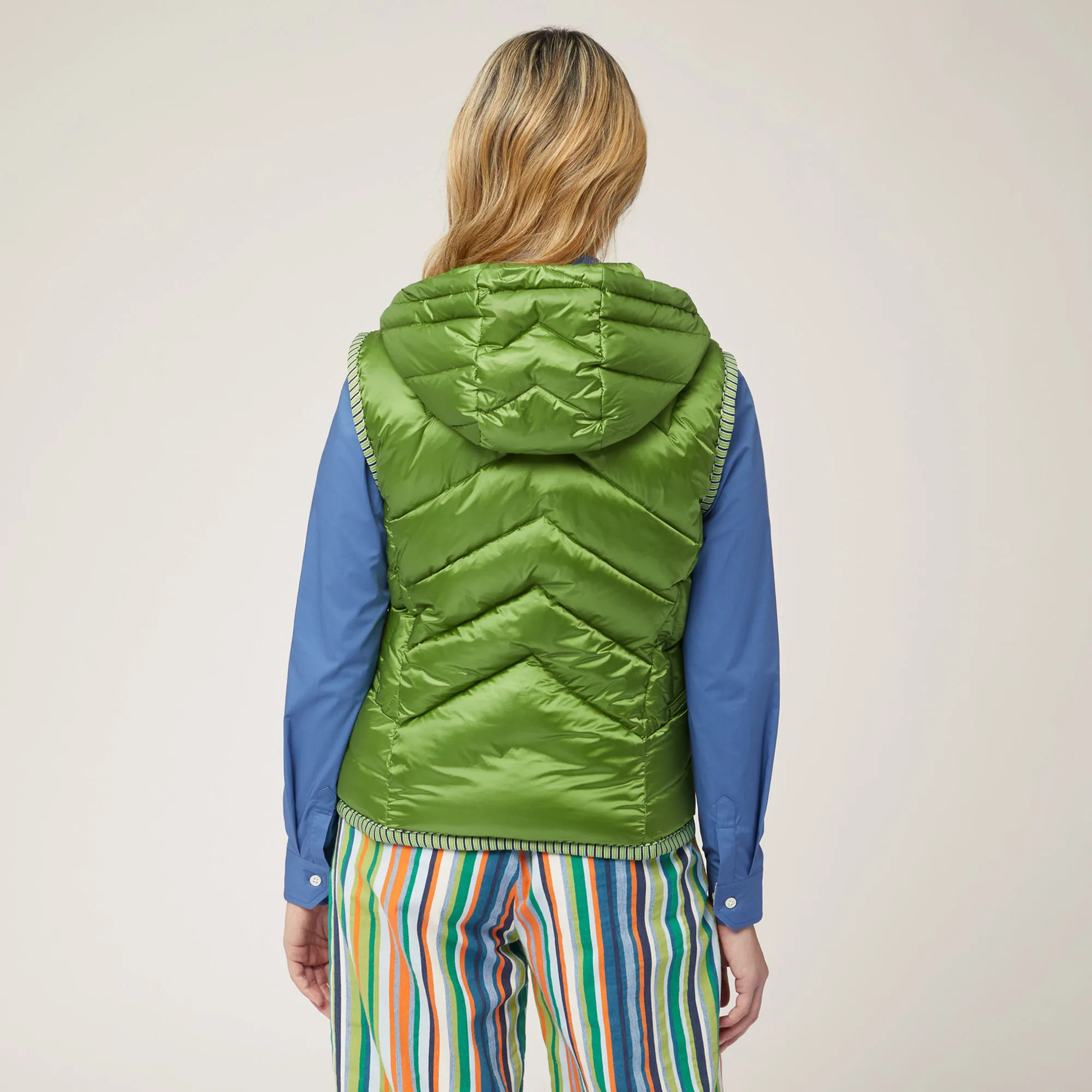 Gilet Imbottito Con Cappuccio