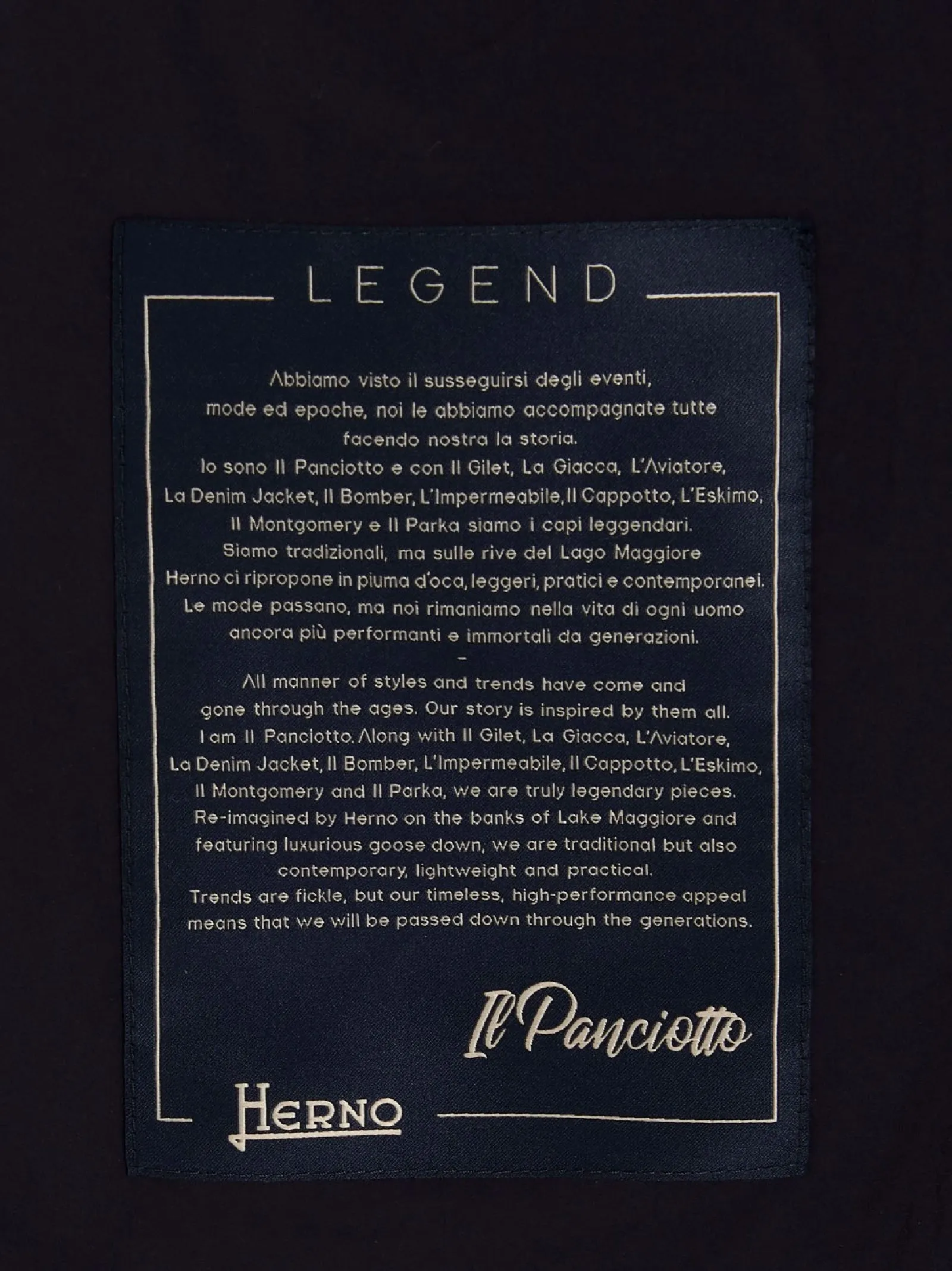 GILET PIUMA LEGEND HERNO  UOMO PI002ULE192889200