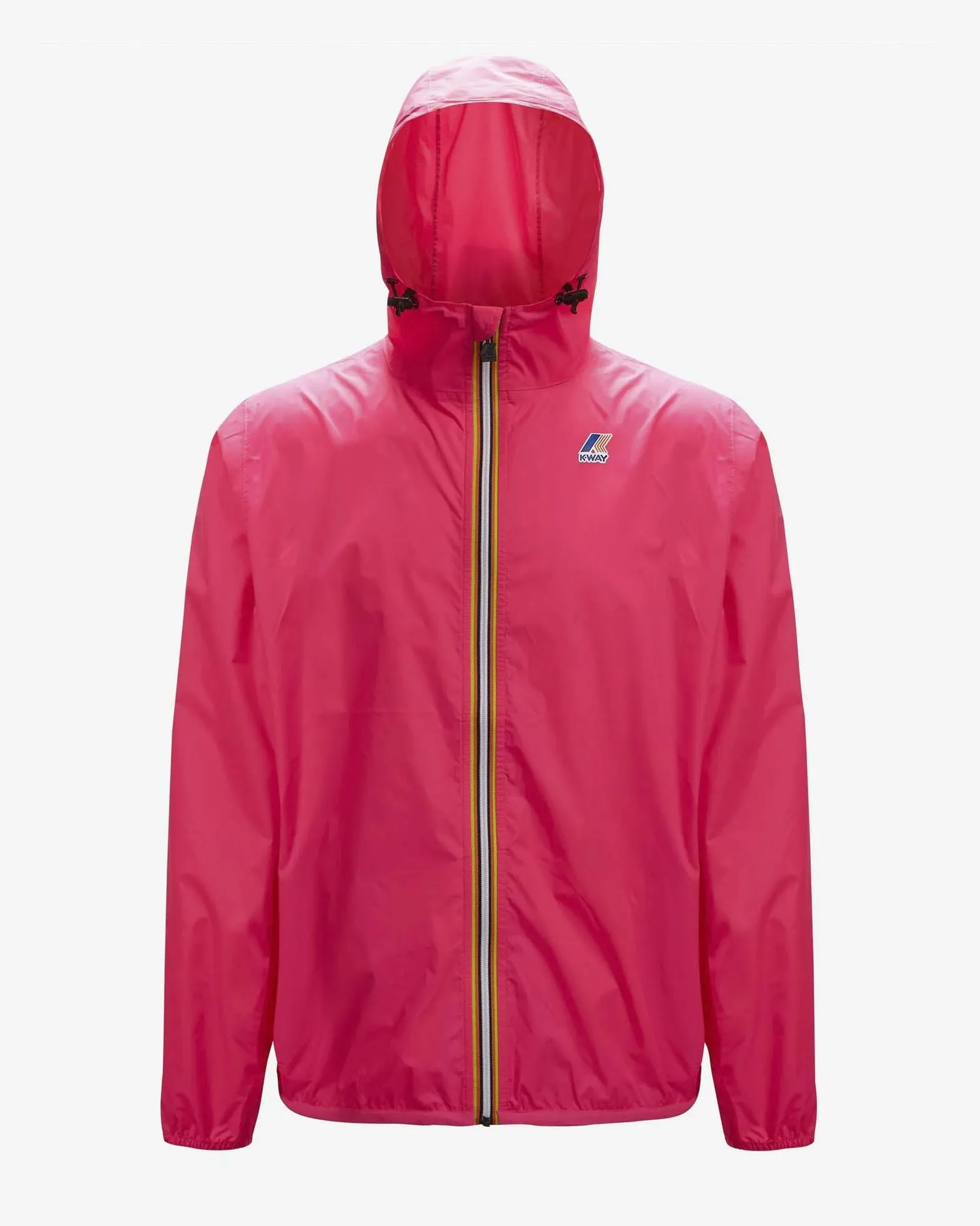 Giubbino impermeabile Le Vrai Claude fucsia fluo vestibilità regular con cappuccio