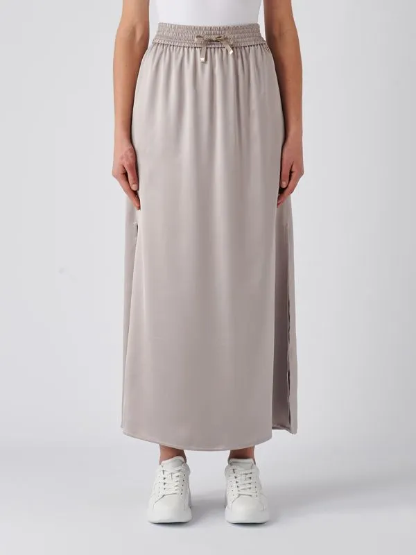 Gonna donna Herno longuette in satin Chantilly
