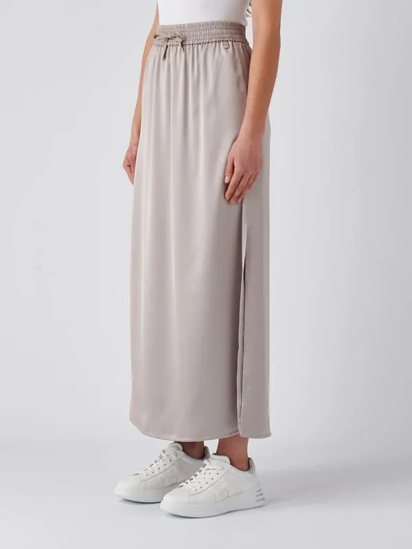 Gonna donna Herno longuette in satin Chantilly