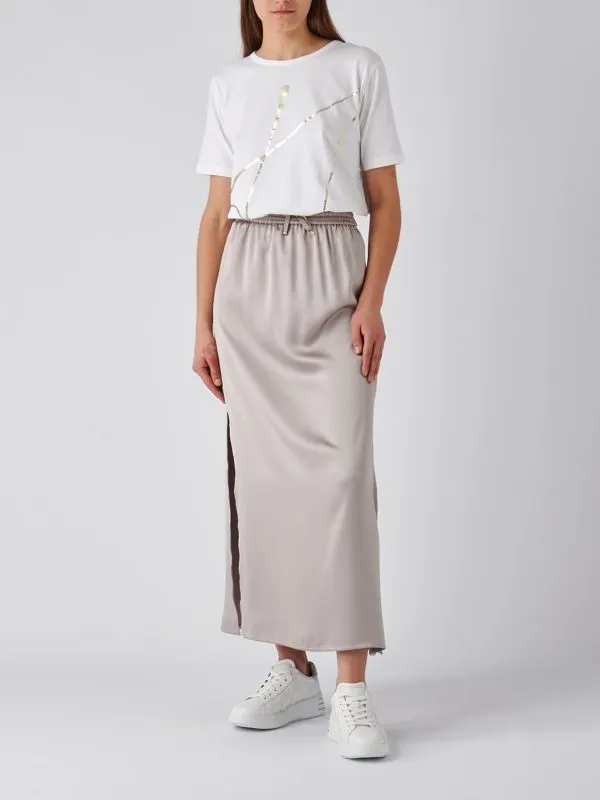 Gonna donna Herno longuette in satin Chantilly