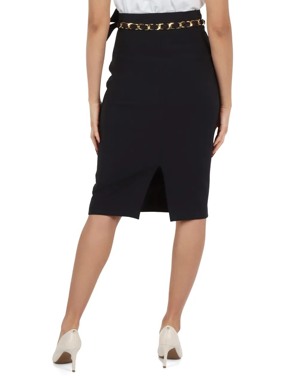 Gonna longuette in crepe stretch