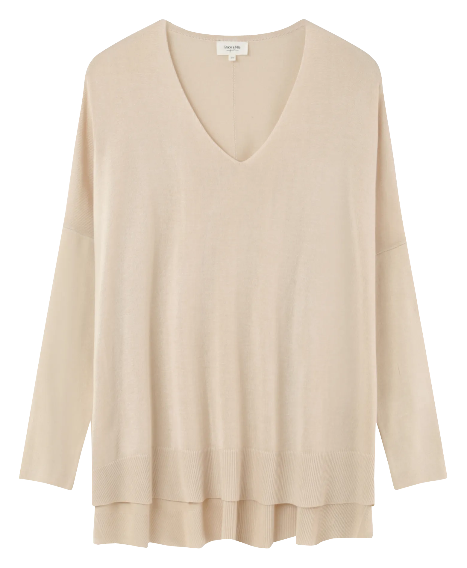  GRACE ET MILA   EDIT - Maglione scollo a V ampio | Beige