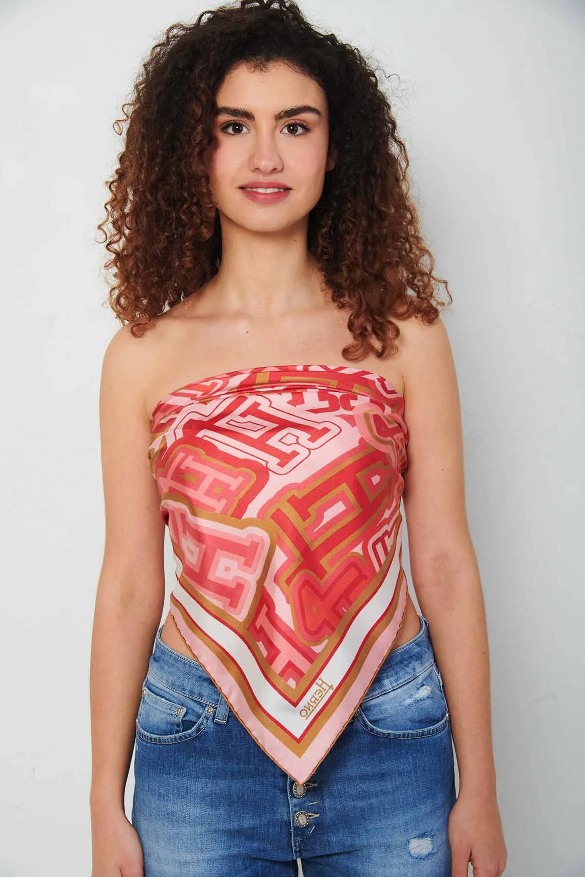 HERNO Foulard in seta con motivo grafico