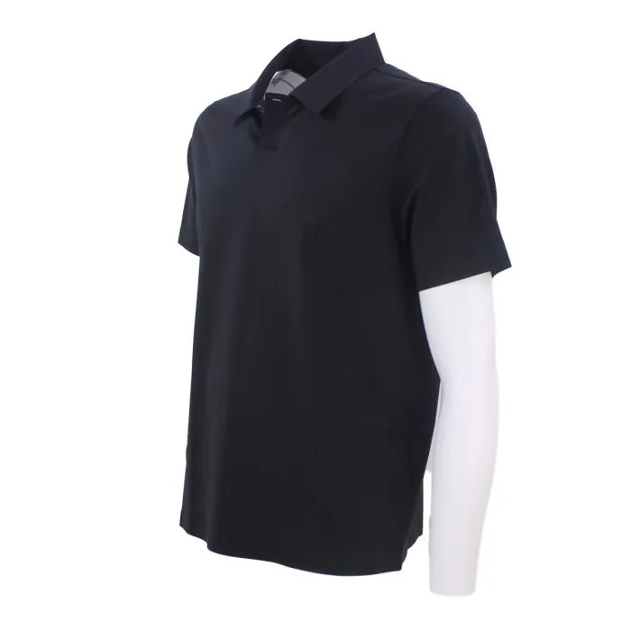 Herno Polo Con Colletto In Tessuto Scuba Nero