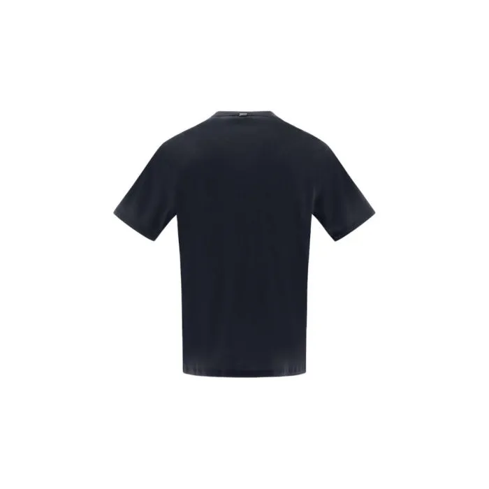 Herno T-shirt Basic Con Logo Blu