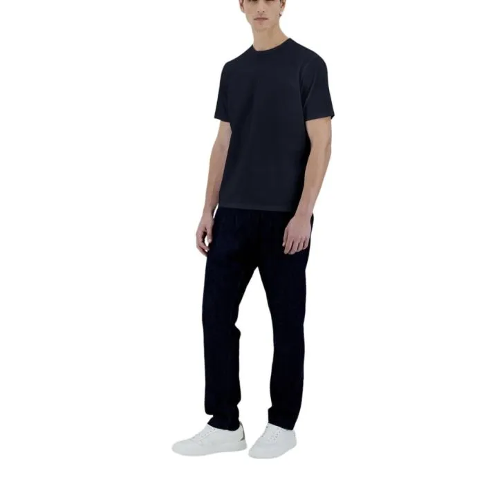 Herno T-shirt In Cotone Stretch Blu