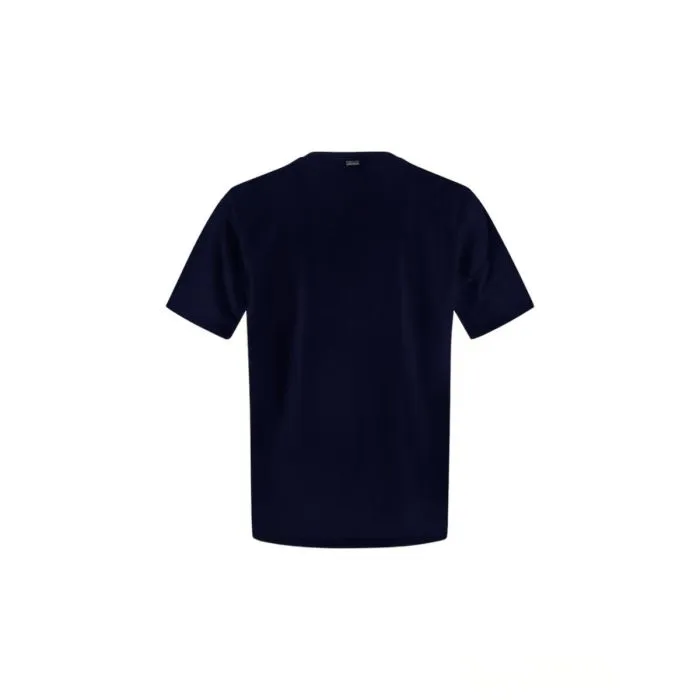 Herno T-shirt In Cotone Stretch Con Taschino Blu