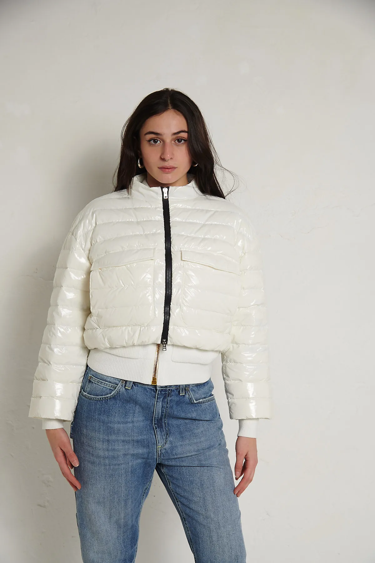 HERNO – Giubbotto corto in Gloss Bianco