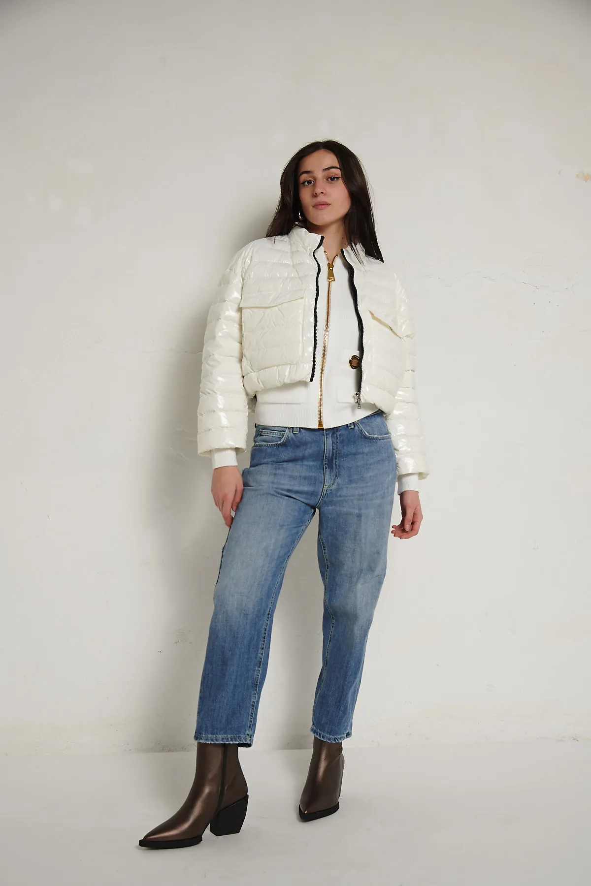 HERNO – Giubbotto corto in Gloss Bianco