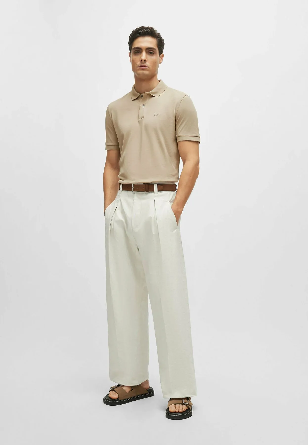 Hugo Boss  ---------    ------------BOSS T-shirt e polo Pallas 10241531 02 ss24 beige DARKBEIGE 255