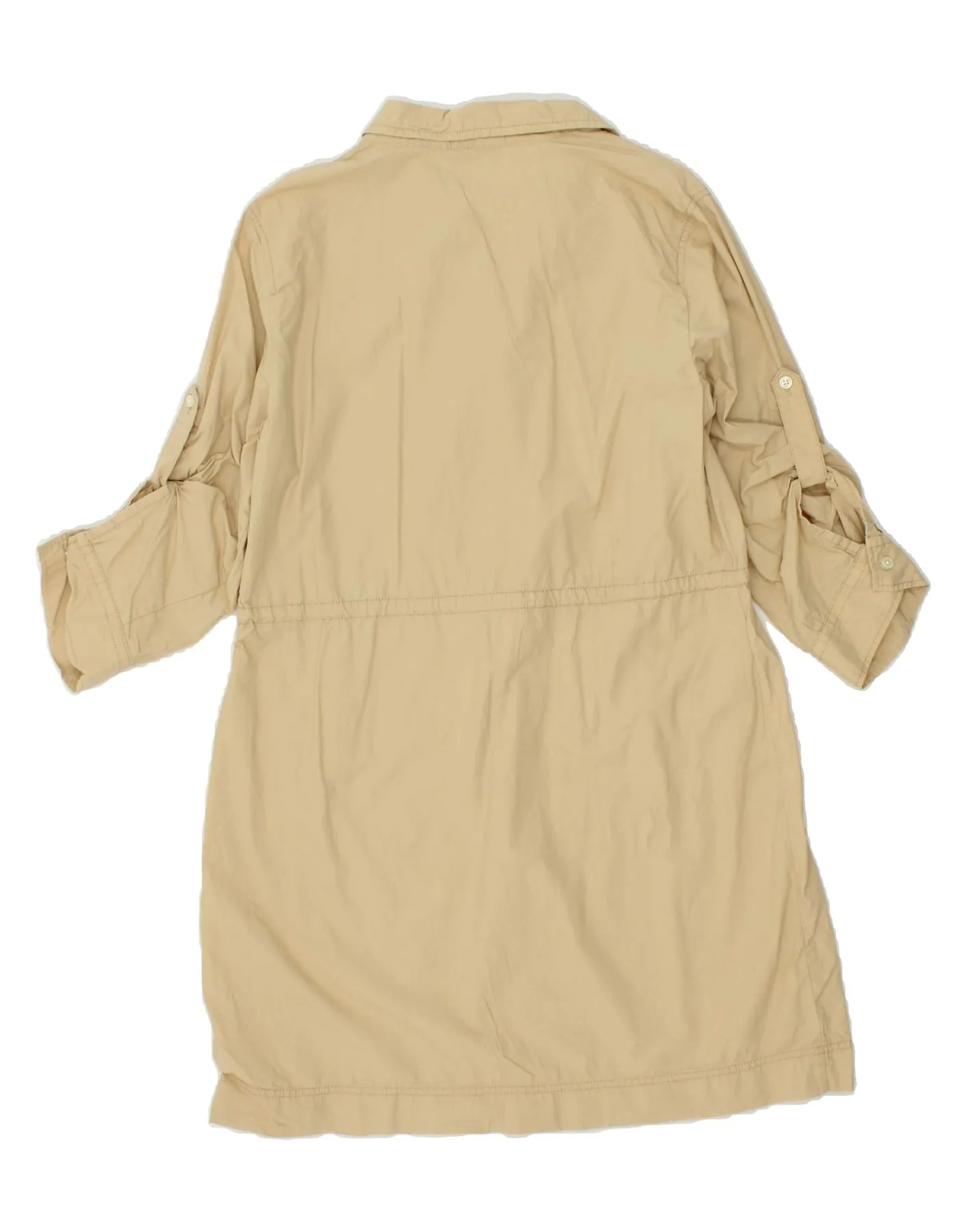 J. CREW Womens Pullover Shirt Dress UK 16 Large Beige Cotton