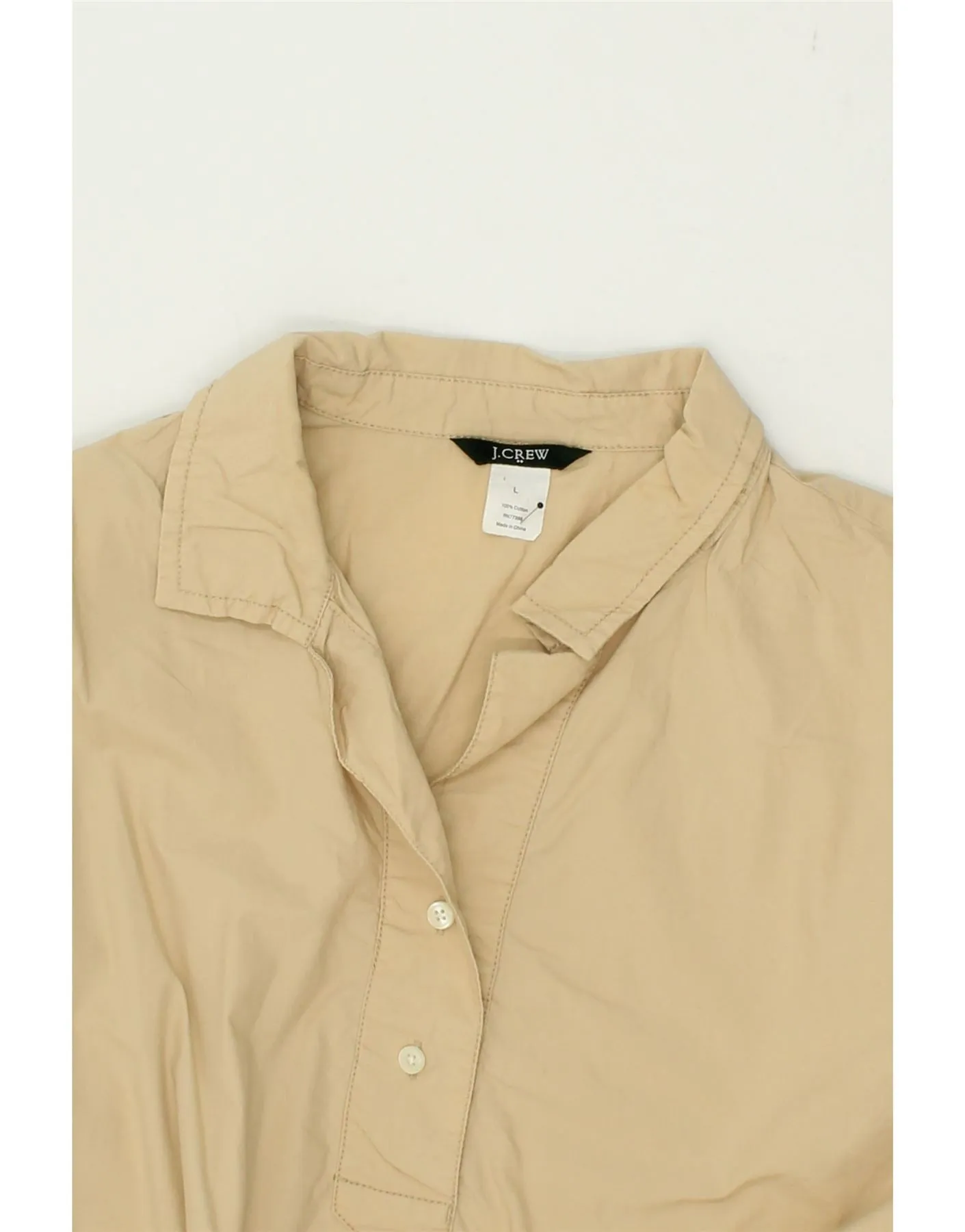 J. CREW Womens Pullover Shirt Dress UK 16 Large Beige Cotton