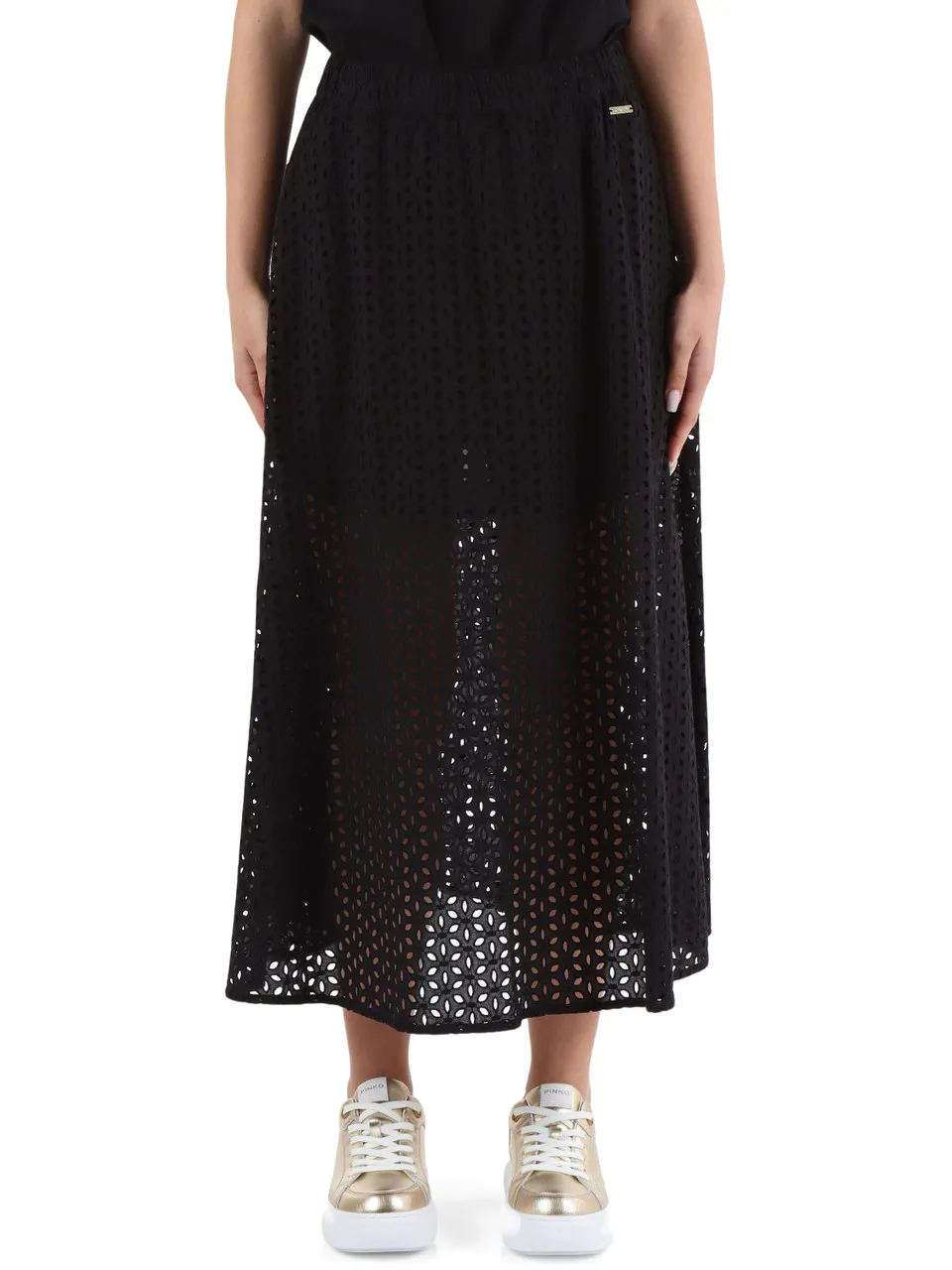 JEANS: Gonna midi in pizzo