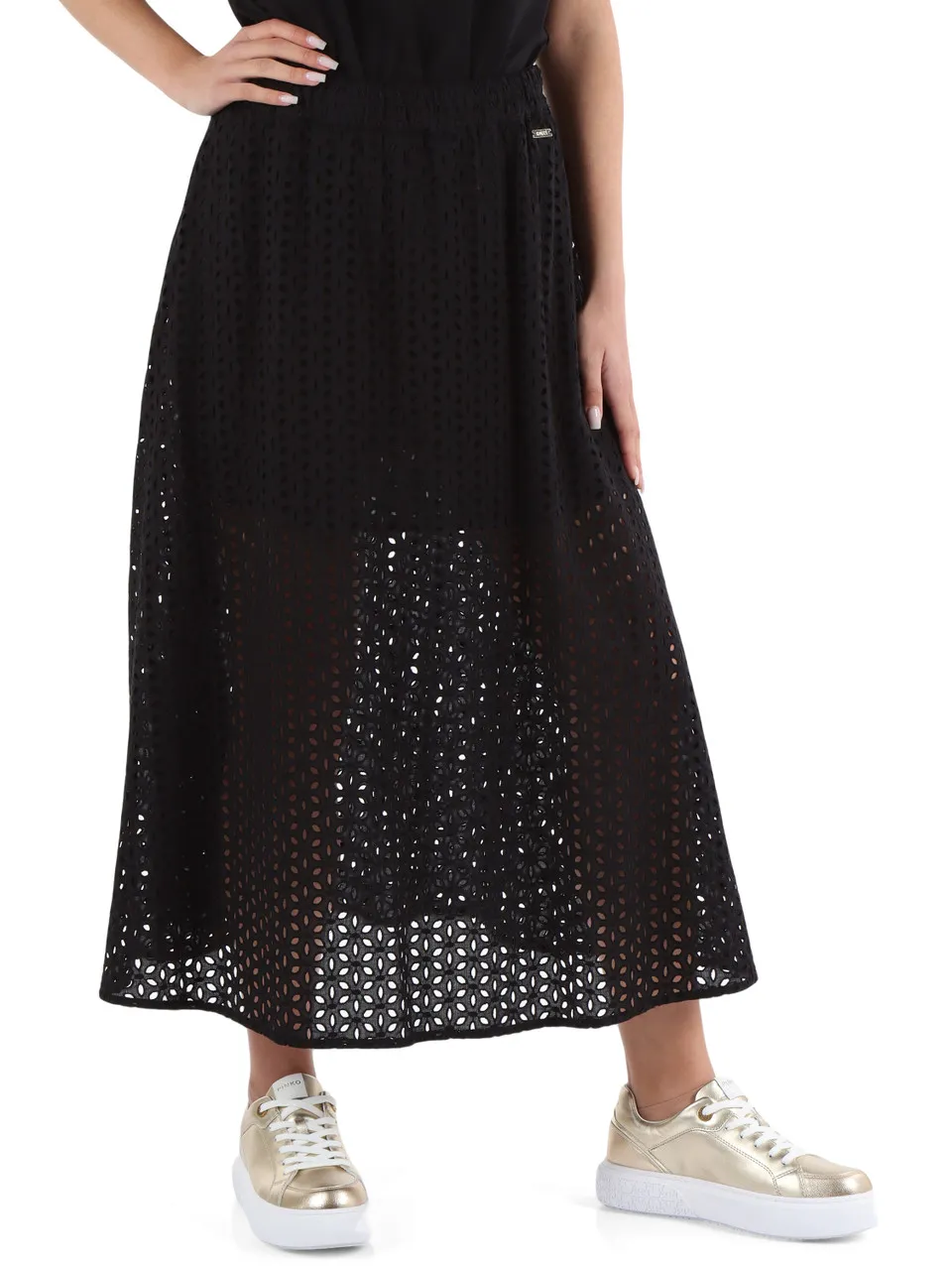 JEANS: Gonna midi in pizzo