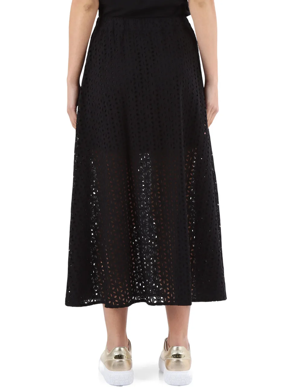 JEANS: Gonna midi in pizzo