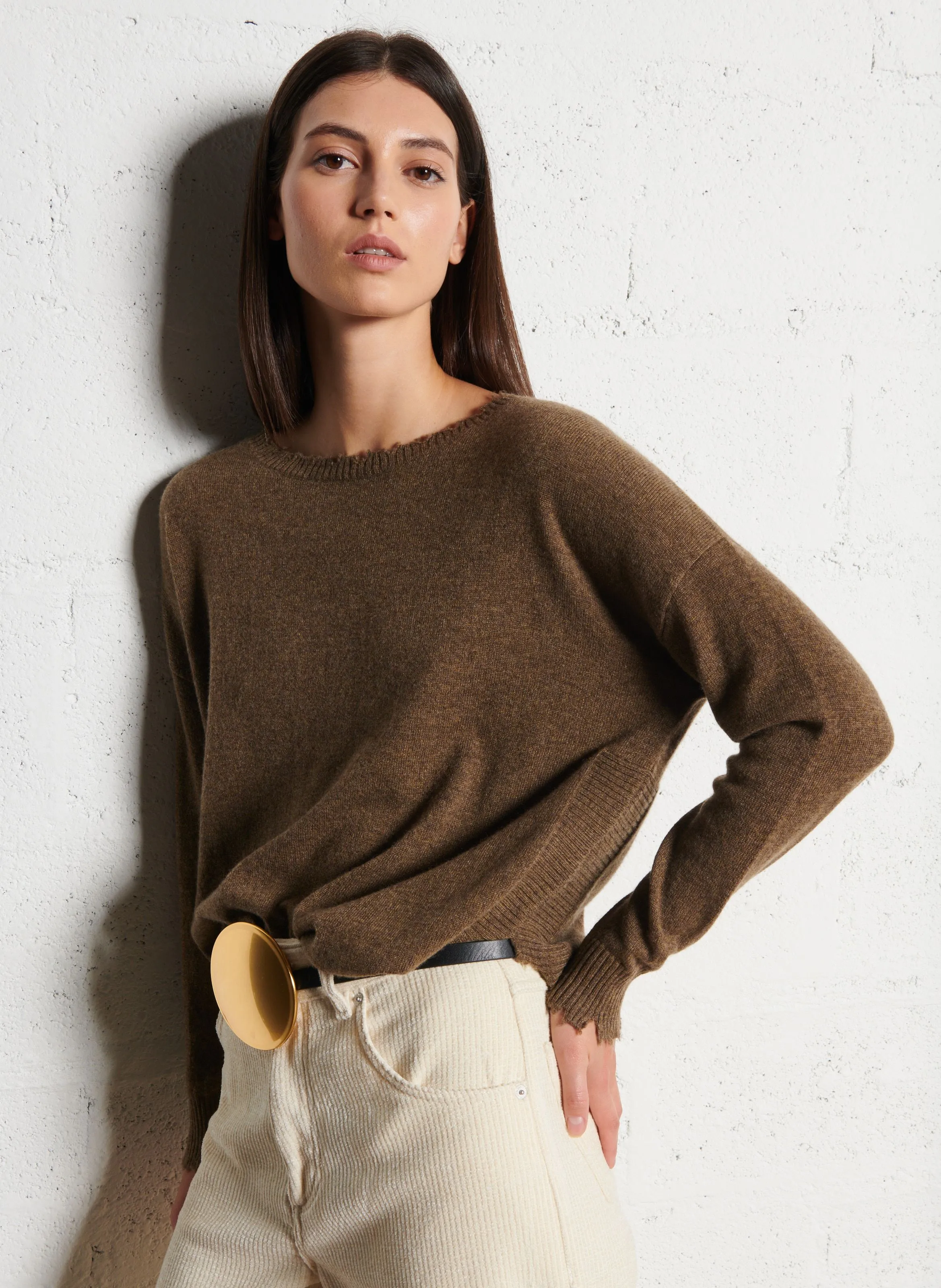  KUJTEN   MELA - Maglione oversize in maglia cashmere | Verde