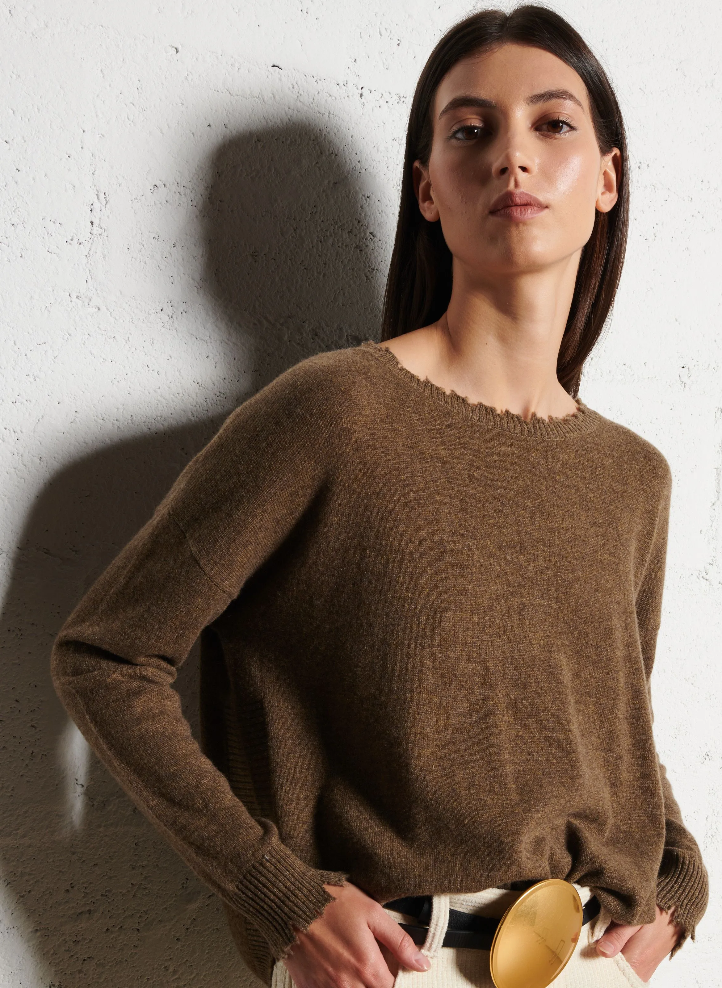  KUJTEN   MELA - Maglione oversize in maglia cashmere | Verde