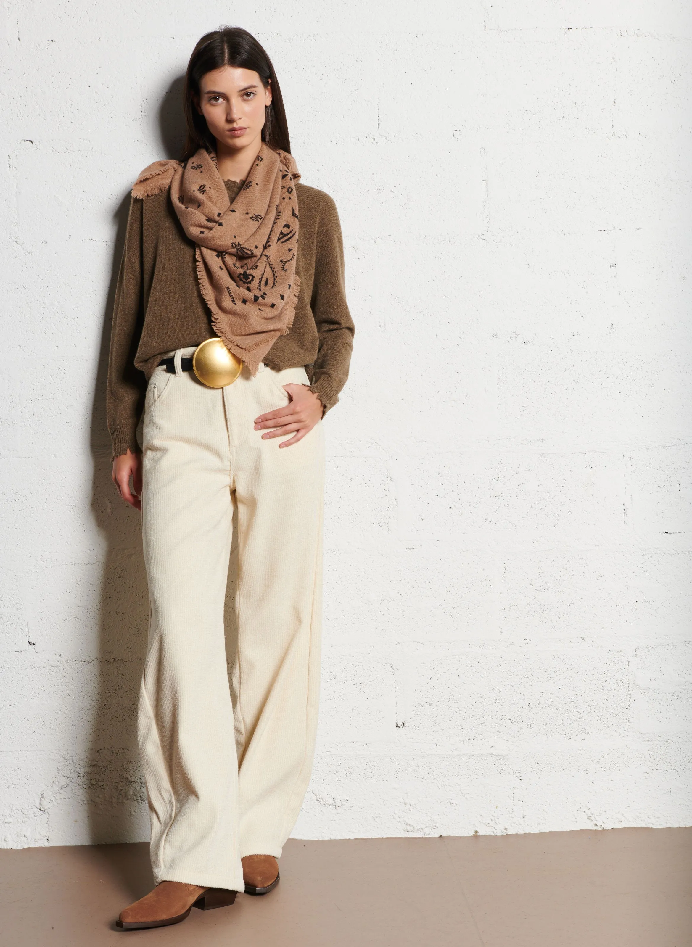  KUJTEN   MELA - Maglione oversize in maglia cashmere | Verde