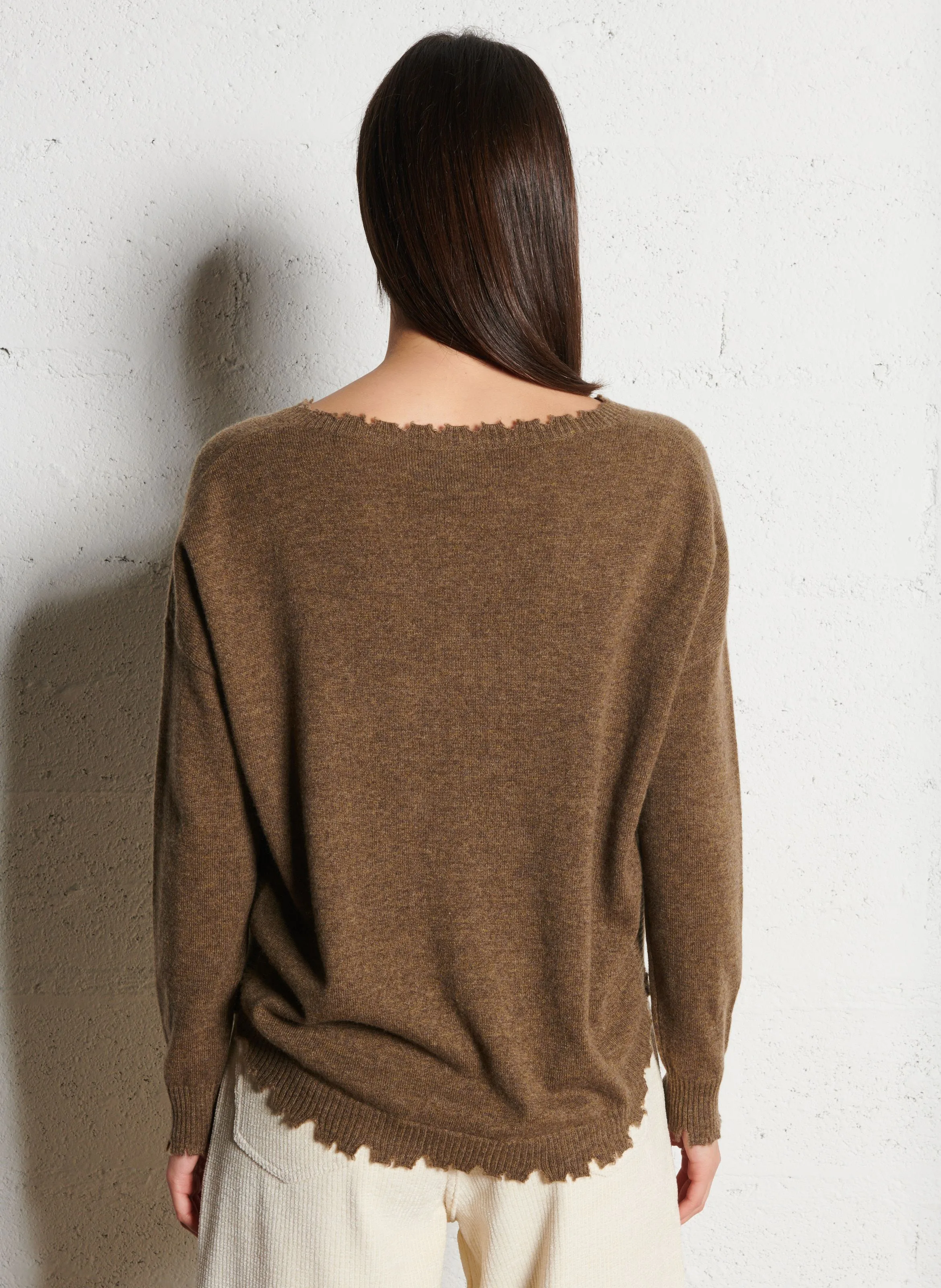  KUJTEN   MELA - Maglione oversize in maglia cashmere | Verde